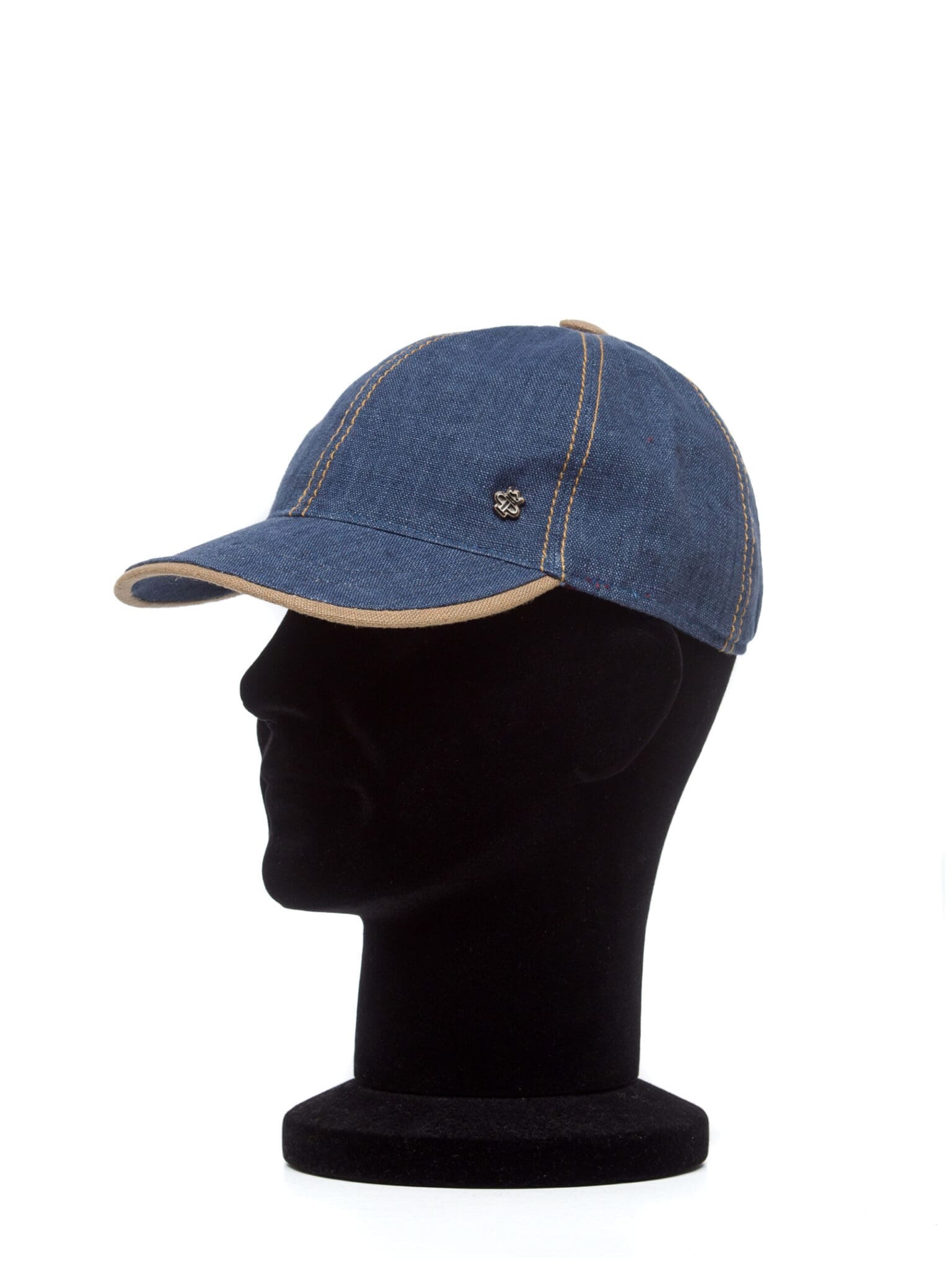 Sapca Baseball in blu/beige, albastra cu margine maro, in