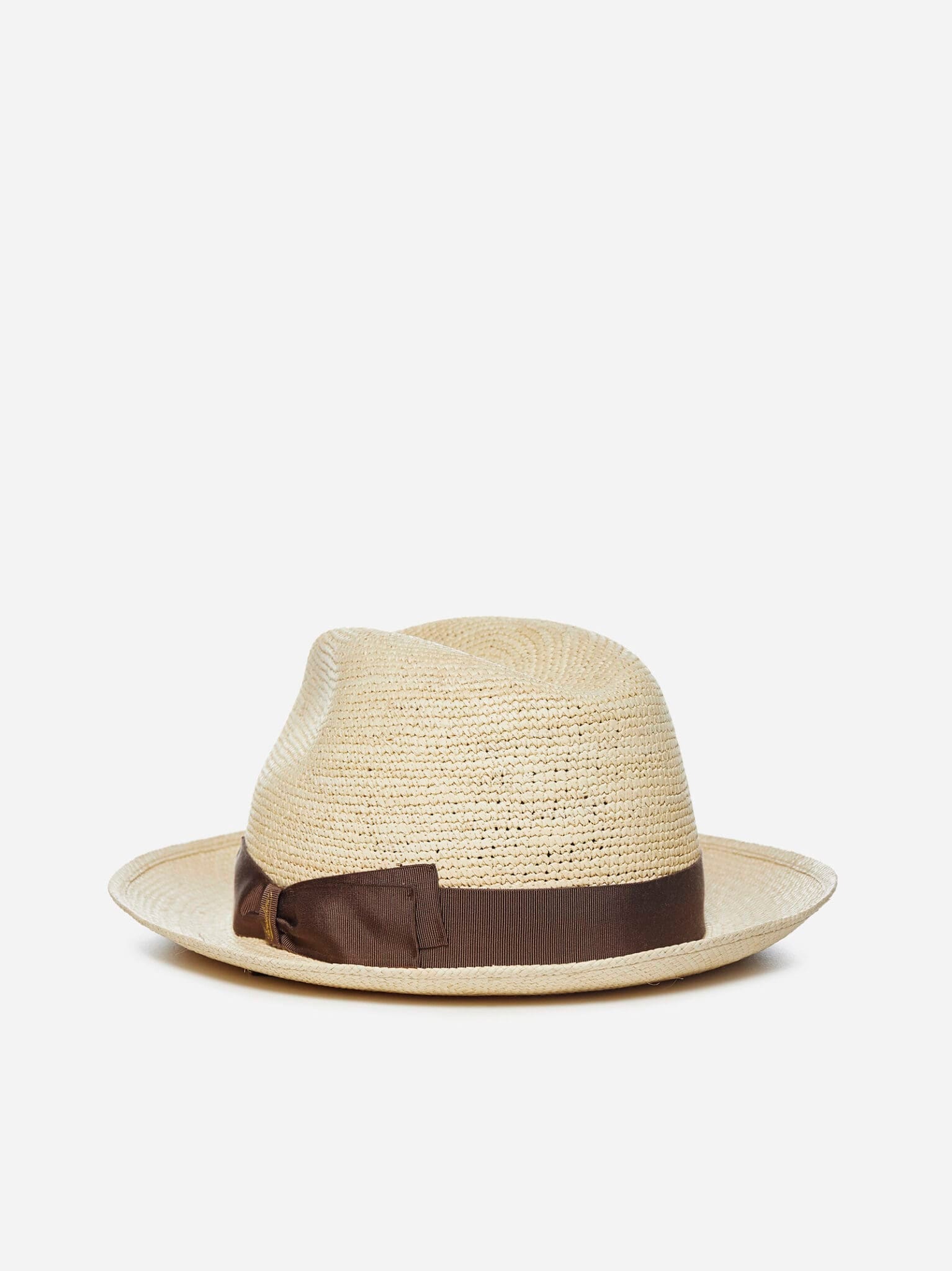 Palarie Borsalino Federico Panama Semicrochet moro, bor mediu, panama/crochet