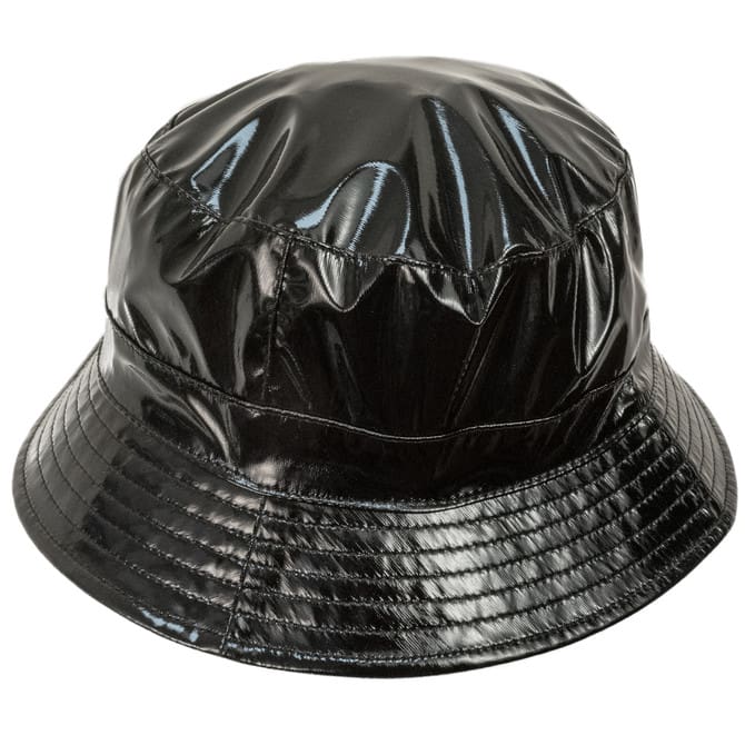 Palarie dama Bucket lucido nero , negru, moale, poliester