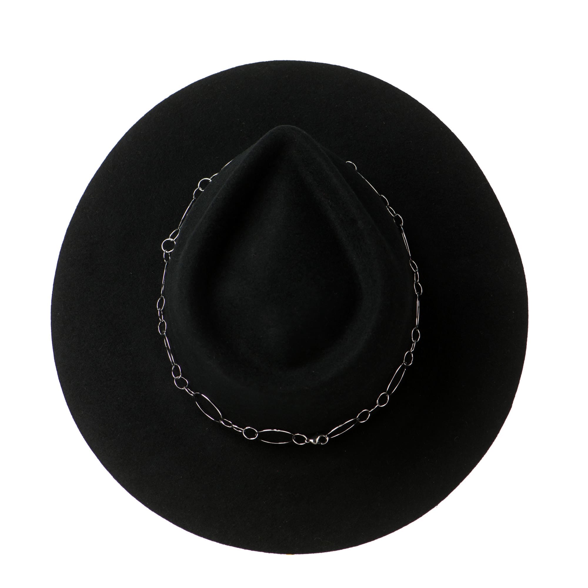 Palarie Siena II nero, neagra, borul drept semirigid, fetru de lana