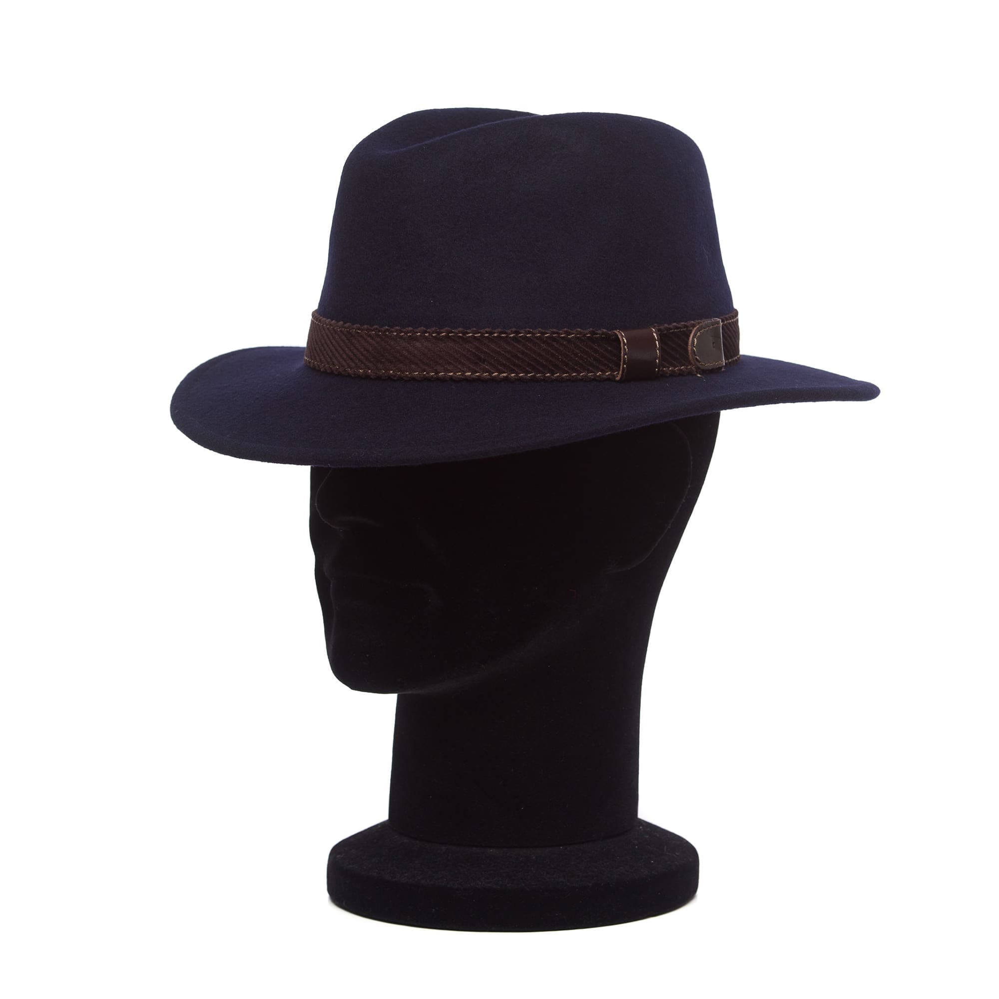 Palarie barbati Banfi blu, albastra, bor mediu, fetru de lana