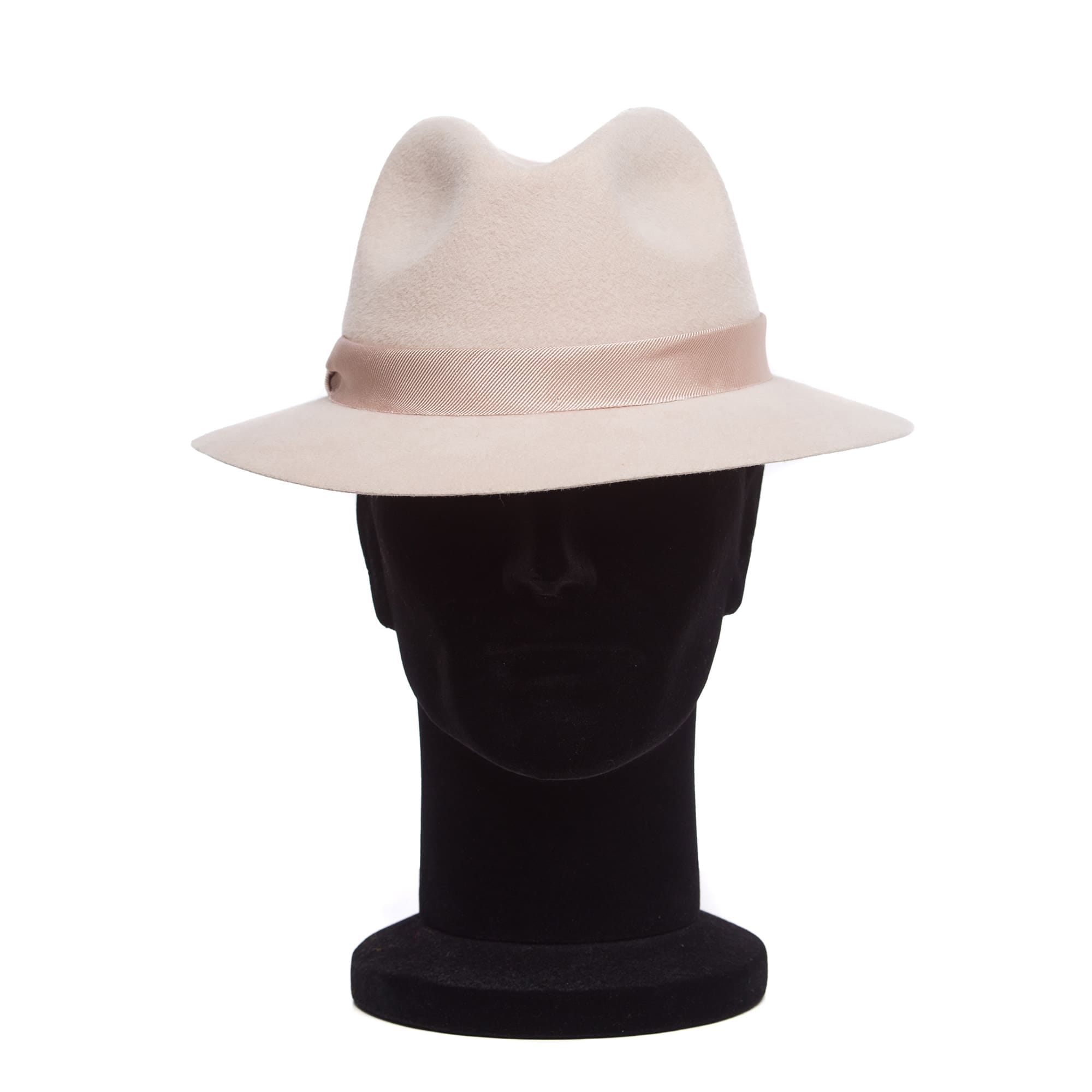 Palarie barbati, Paris velour nude, bej-nude, bor mic, velur de iepure
