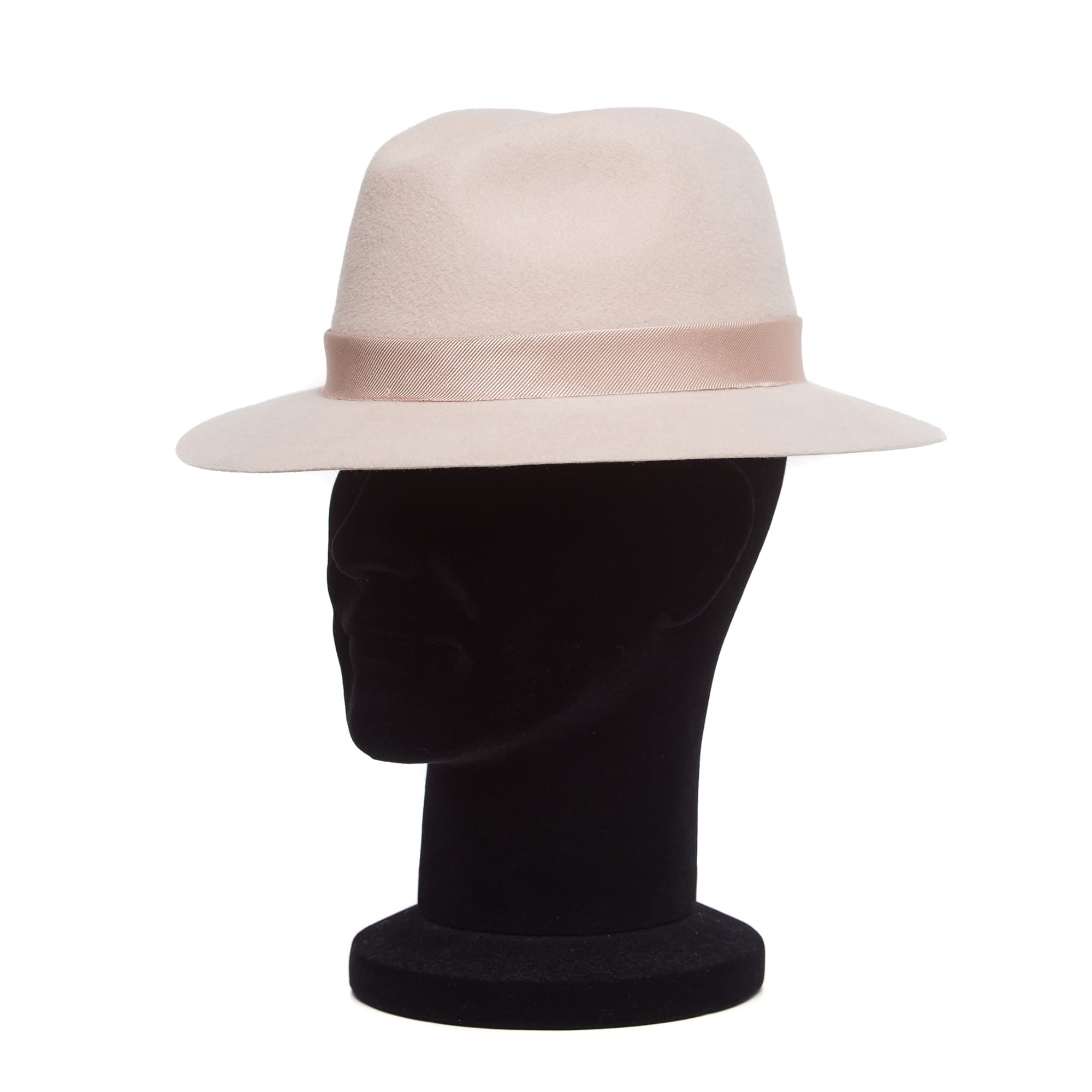 Palarie barbati, Paris velour nude, bej-nude, bor mic, velur de iepure