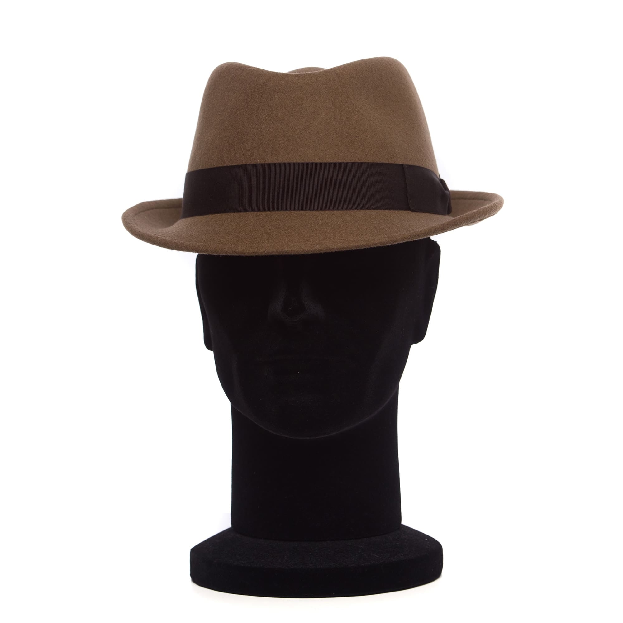 Palarie barbati Santy beige, maro-crem, bor mic, fetru de lana