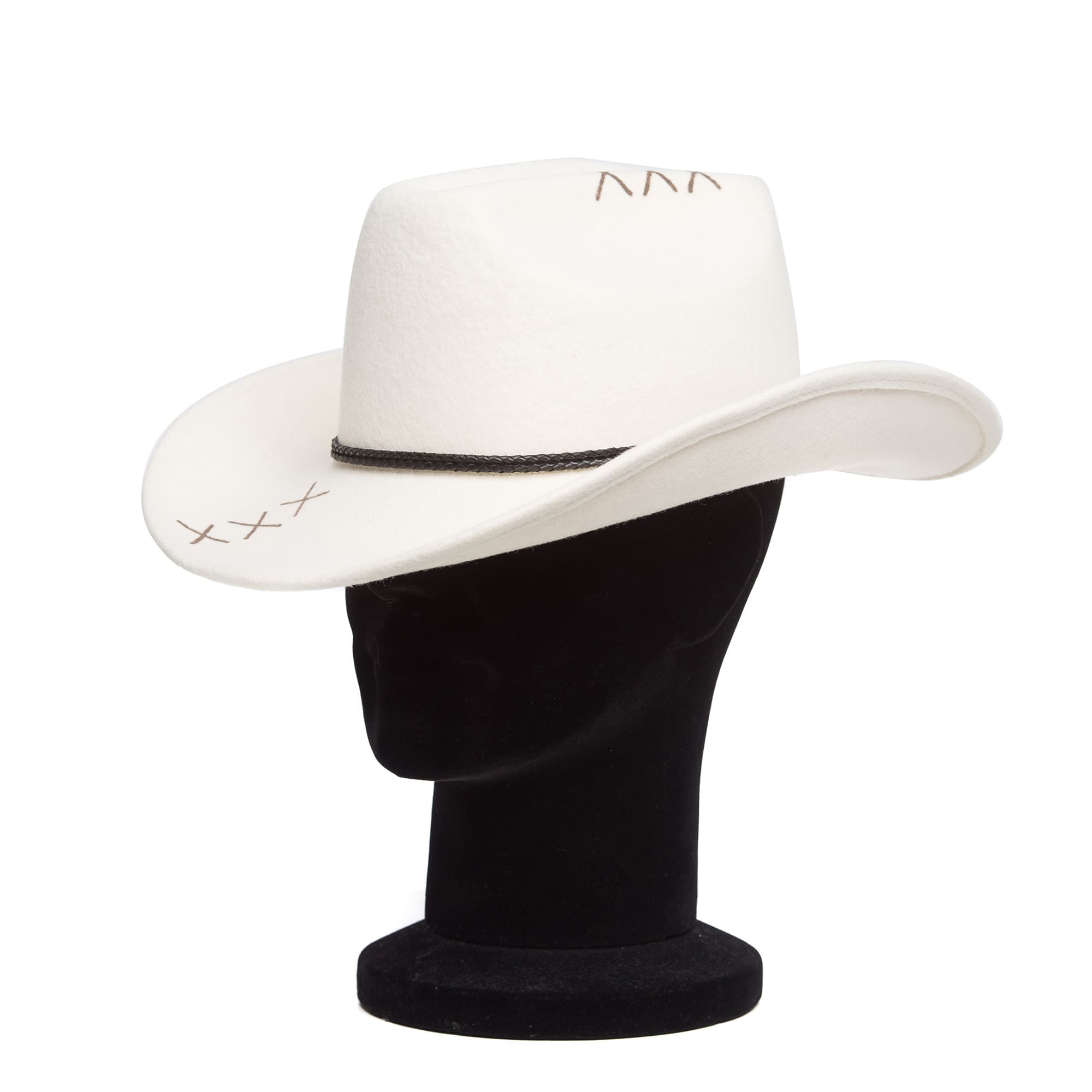 Palarie barbati Cowboy bianco, alba, fetru de lana