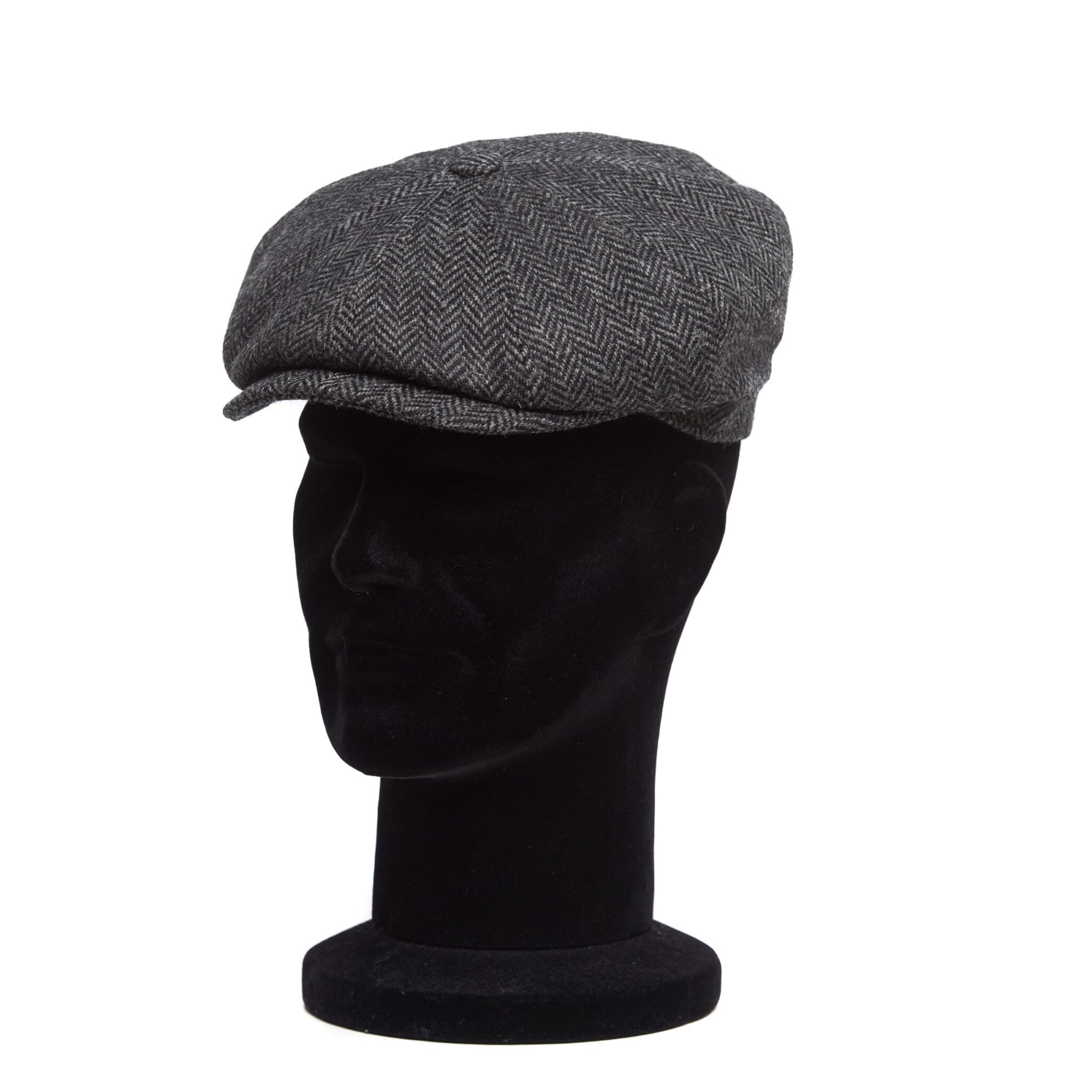 Sapca barbati, Peaky gri spigatto, gri/negru, textura fina, lana cu casmir