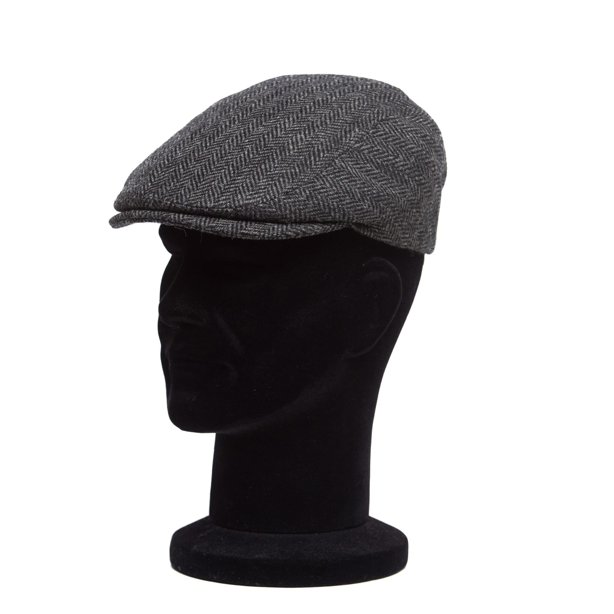 Sapca barbati, Ventry gri spigatto, gri/negru, textura fina, lana cu casmir