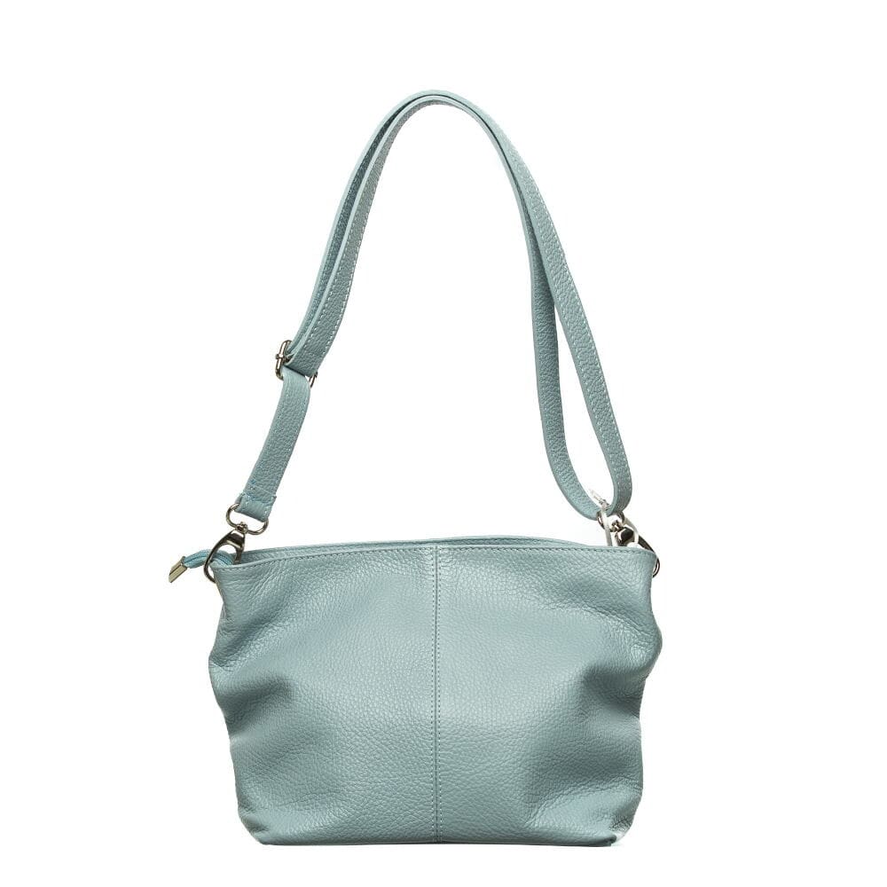 Geanta Anira, mica, baby blue, albastra, piele naturala, foarte moale