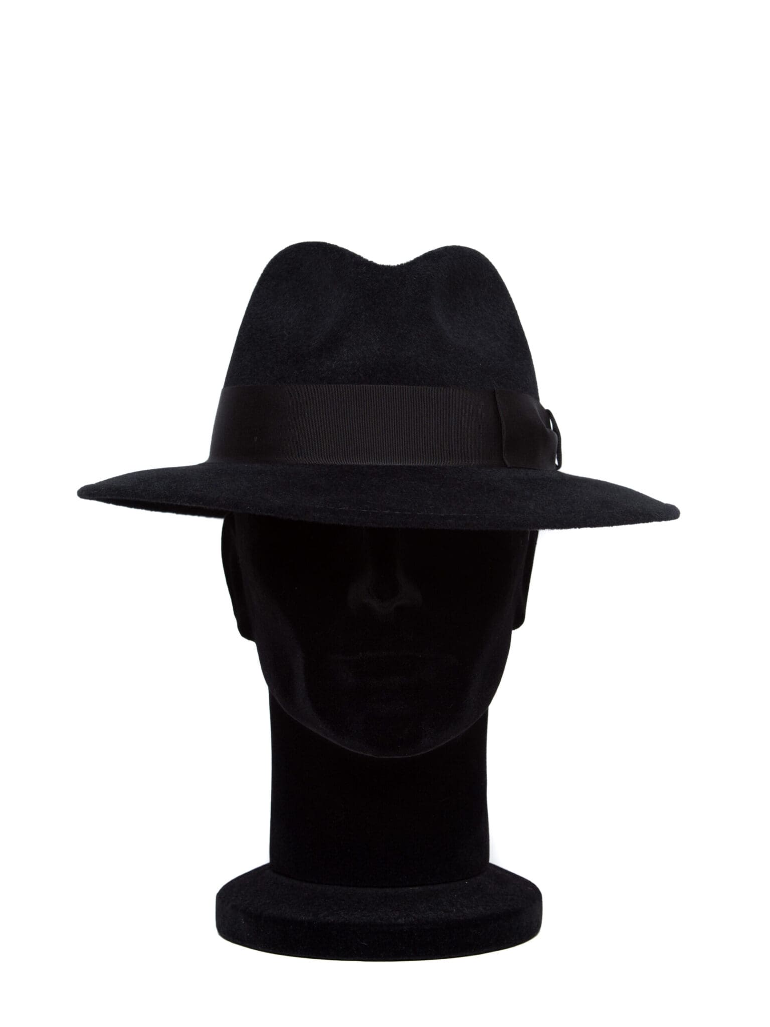 Palarie barbati Monaco avan lapin nero/nero, neagra, bor mediu, velur de iepure