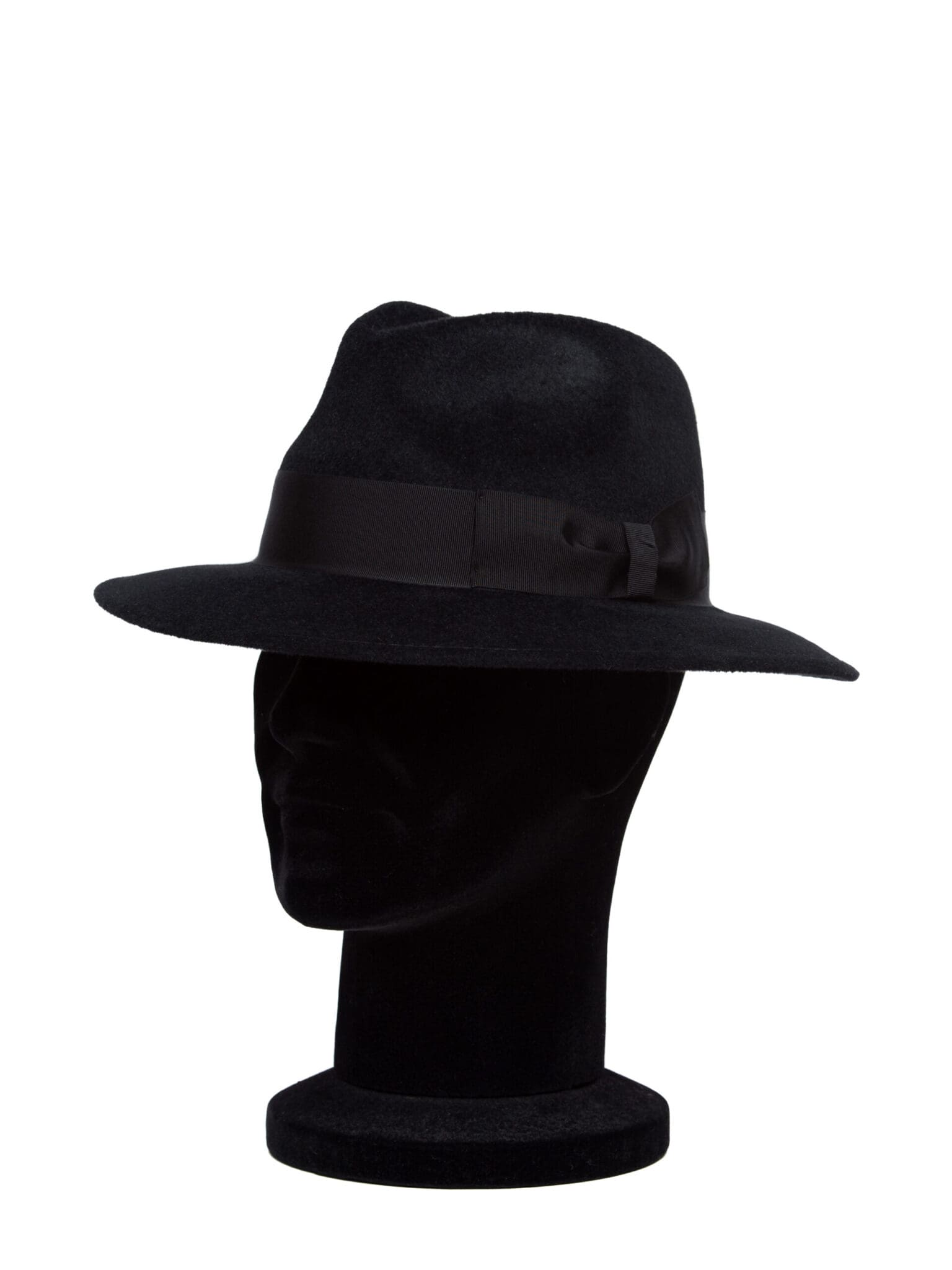 Palarie barbati Monaco avan lapin nero/nero, neagra, bor mediu, velur de iepure
