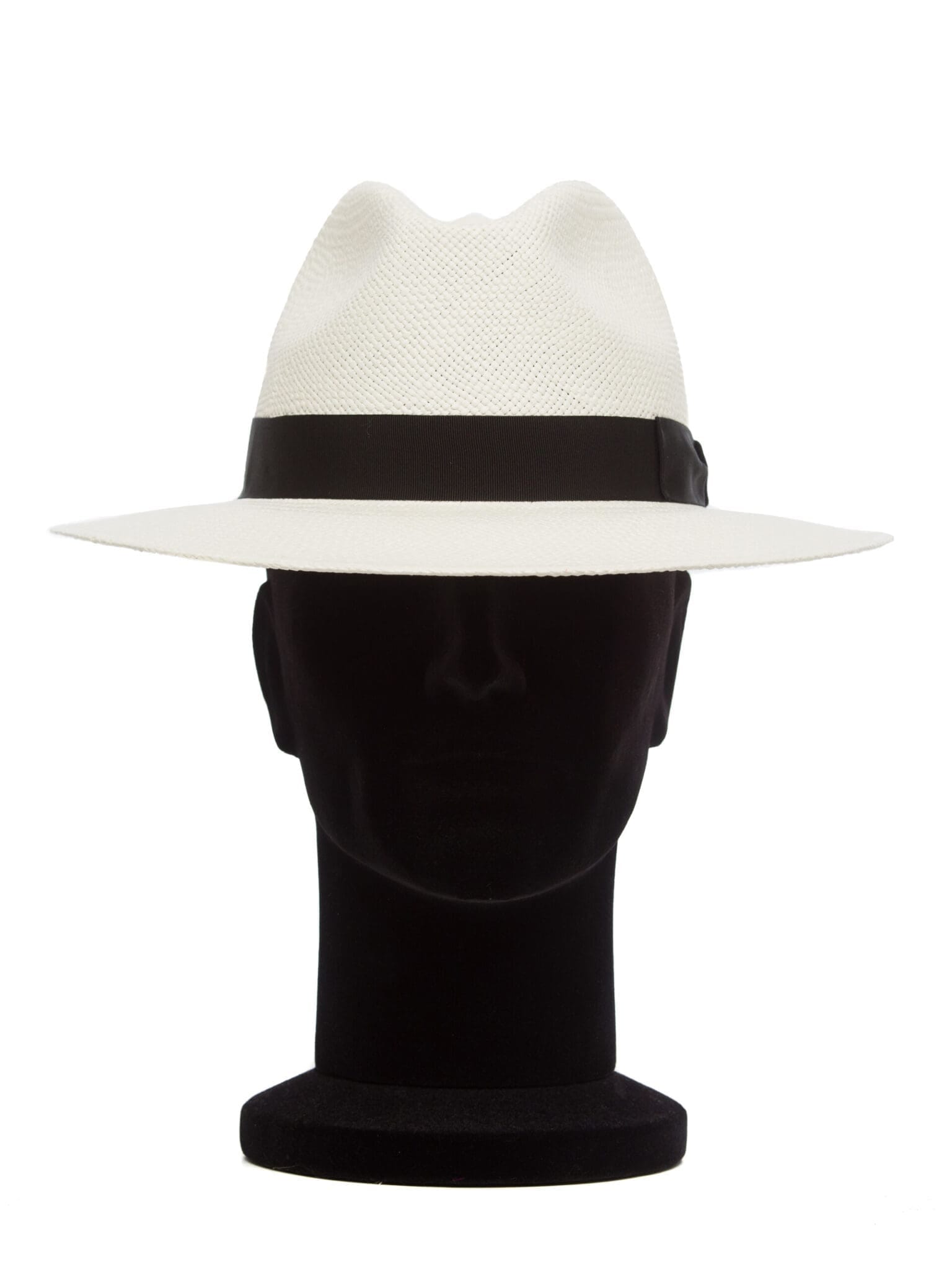Palarie barbati Panama Bonnie b/nero, alba/neagra, bor mediu, paie toquilla