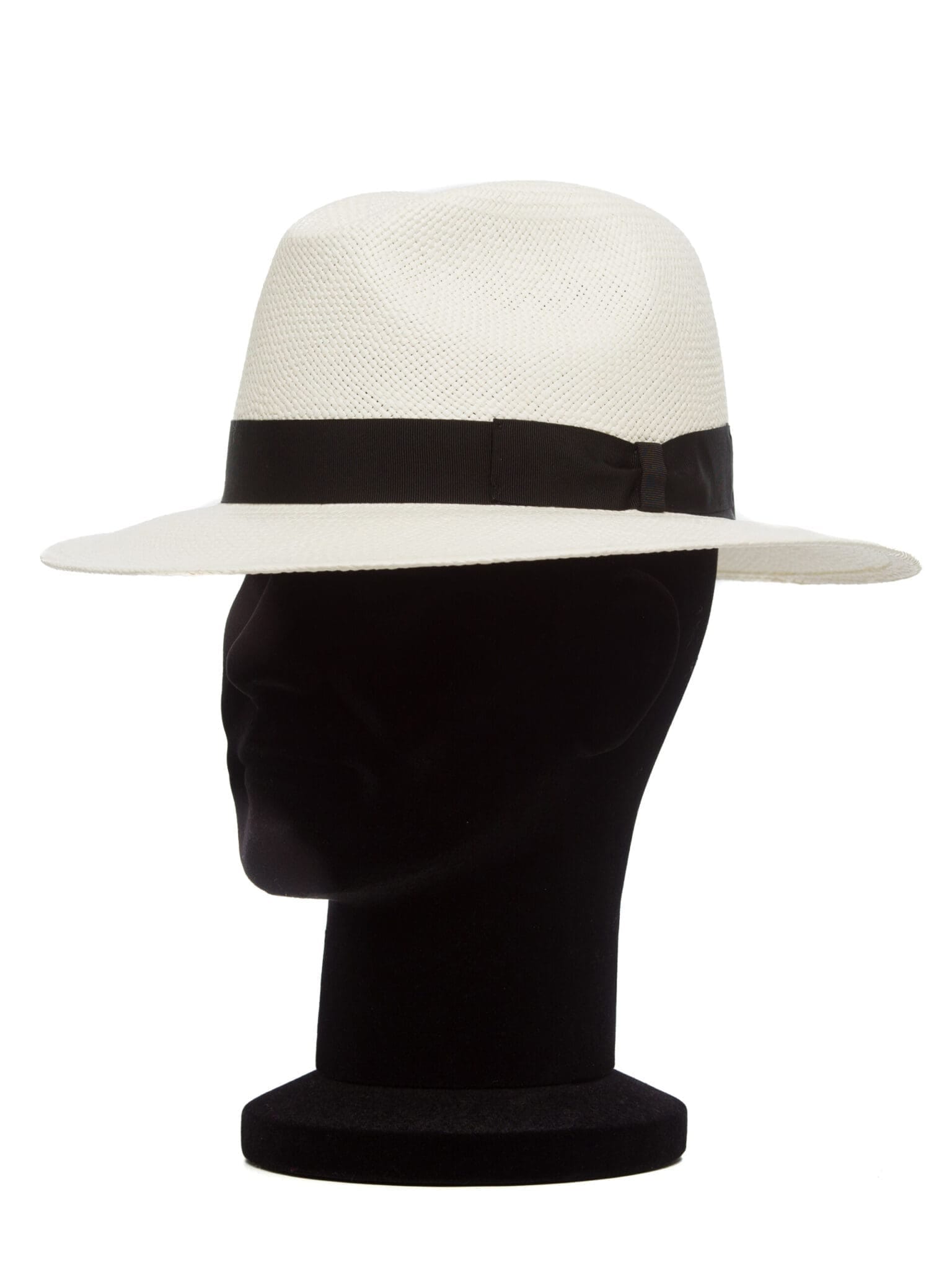 Palarie barbati Panama Bonnie b/nero, alba/neagra, bor mediu, paie toquilla
