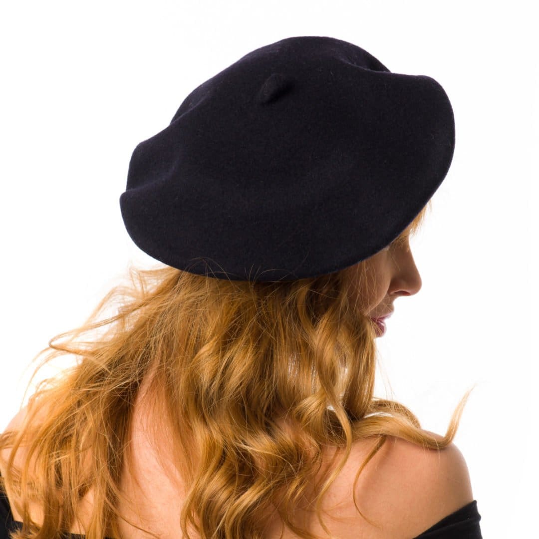 Basca dama Francese navy, albastra, lana