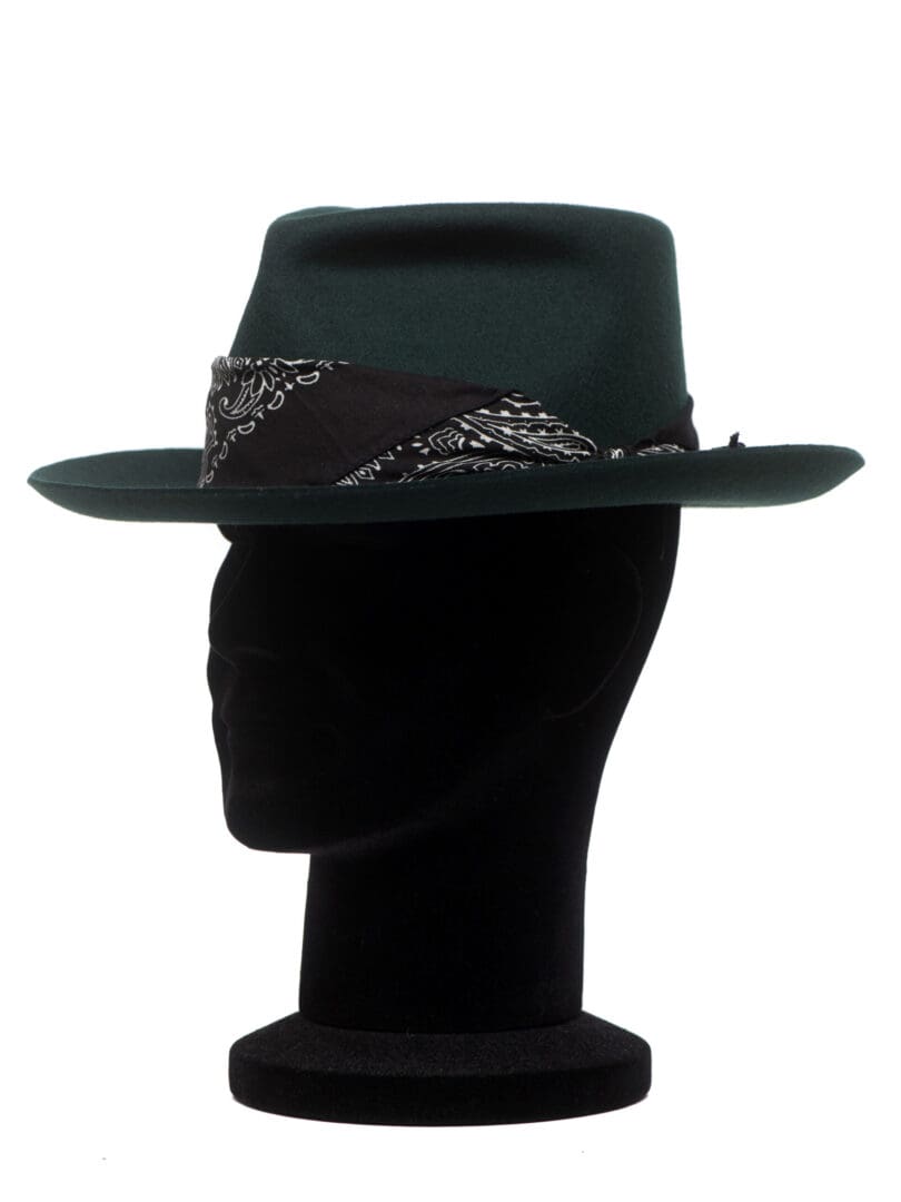 Palarie barbati Nick small botiglia, verde, borul semirigid, fetru de lana