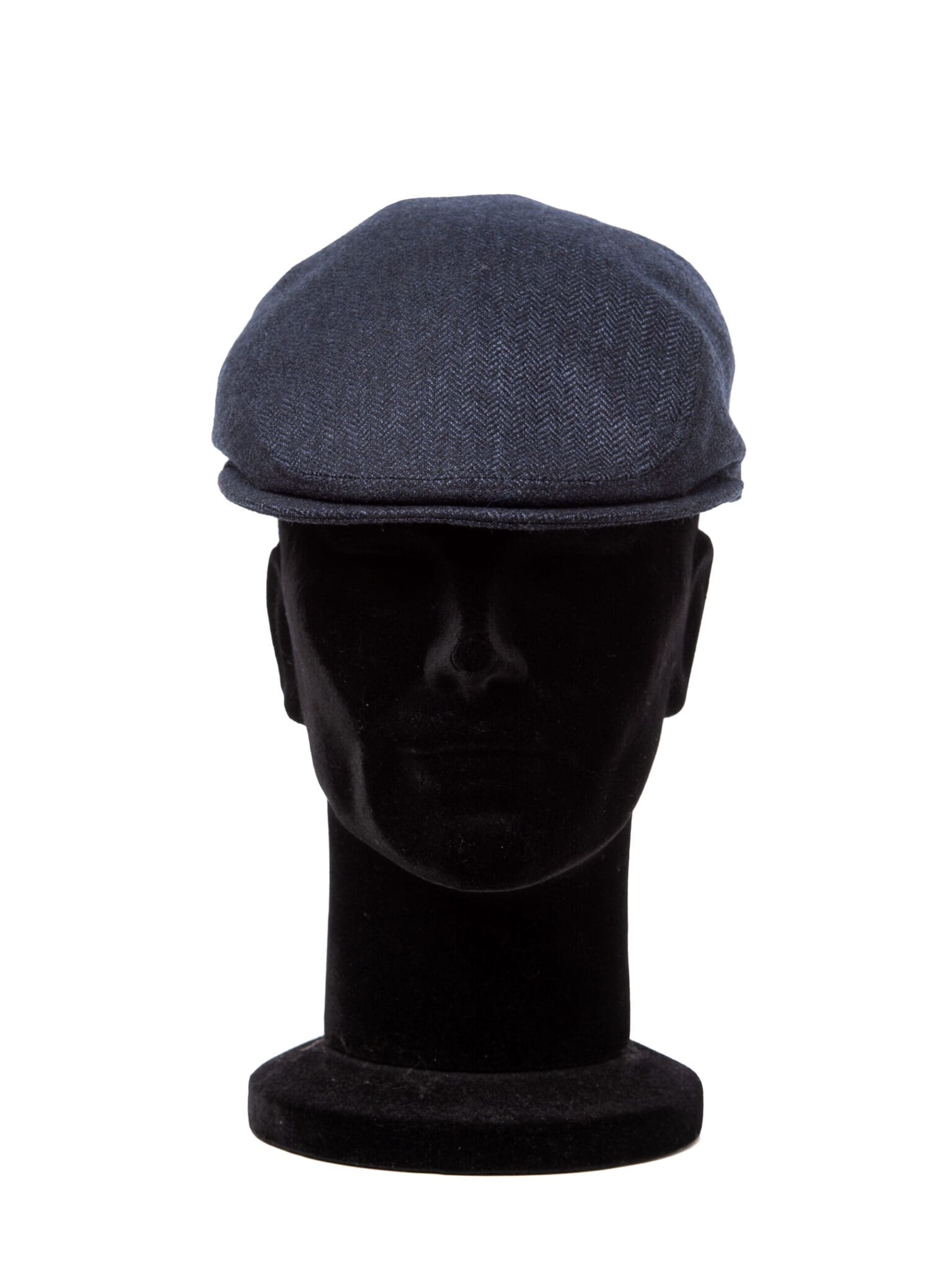 Sapca barbati, Ventry blu spigatto, albastru/negru, textura fina, lana virgina