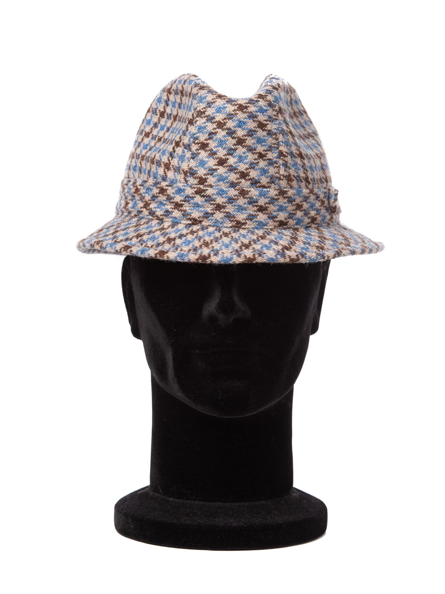 Palarie barbati Sherlock, gri/maro/albastru, textura fina, lana