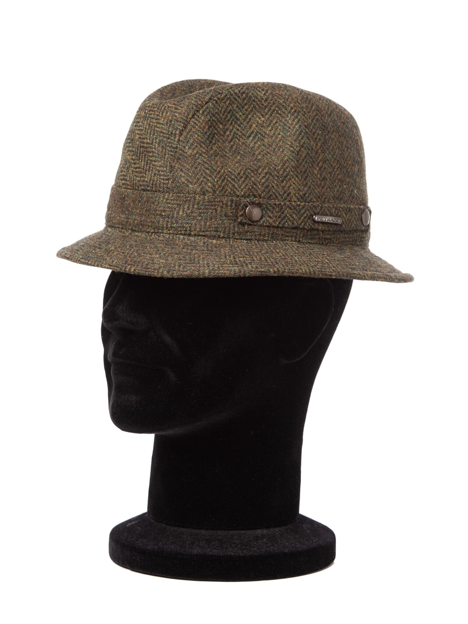 Palarie barbati Sherlock verde, textura fina, lana