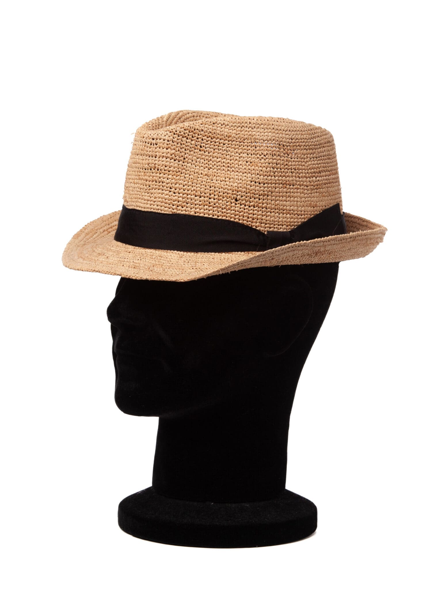 Palarie barbati Troy rafia crochet nero, natural/negru, paie naturale