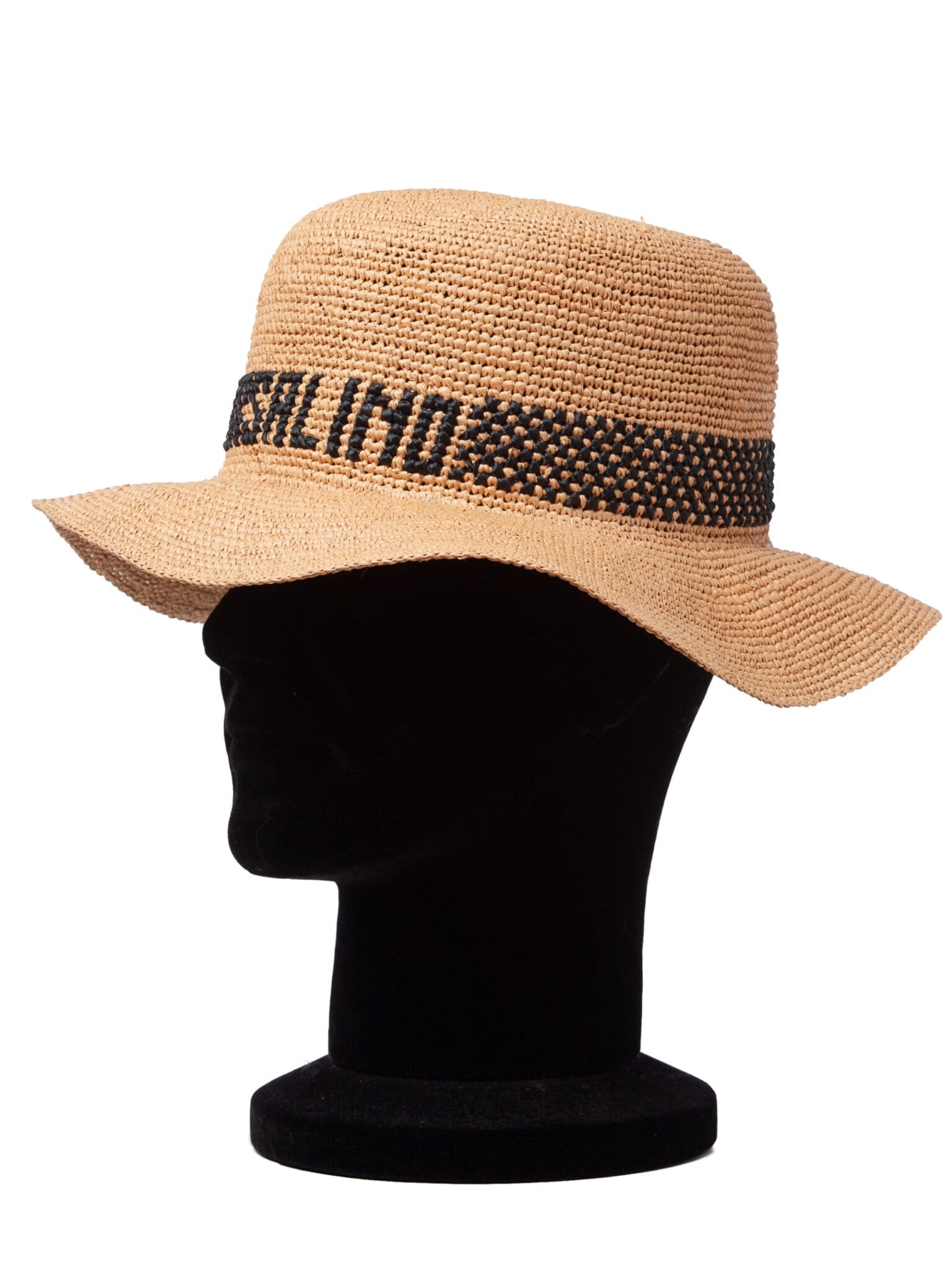 Palarie Borsalino Crochet hand embroded hatband, rafie crochet