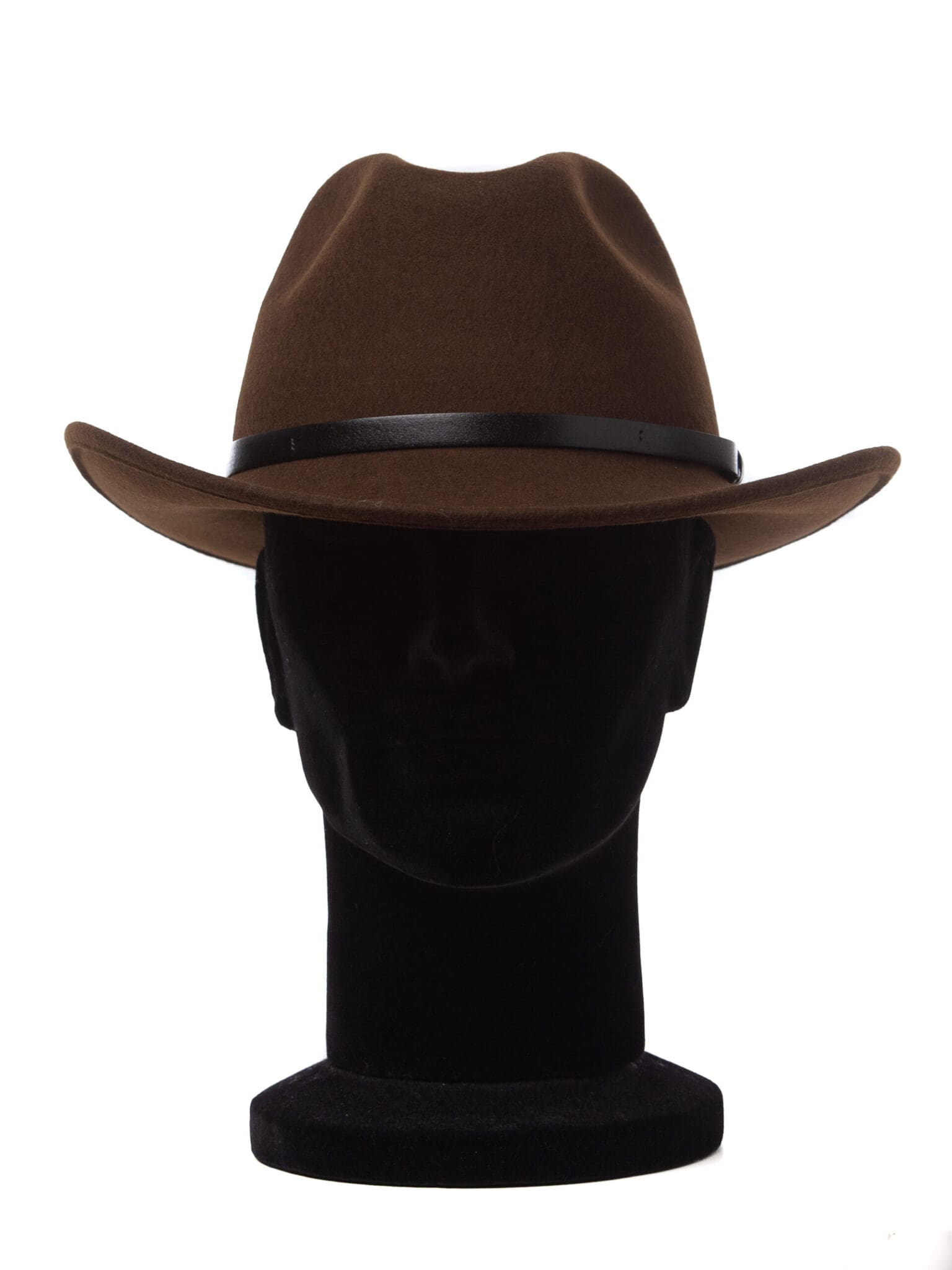 Palarie barbati, Cowboy marrone, maro, bor mediu, fetru de lana