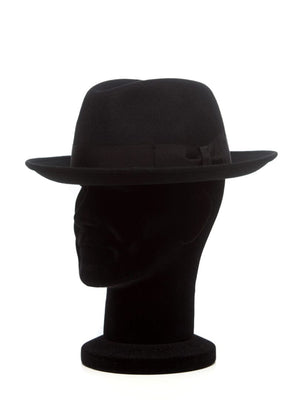 Palarie barbati Marengo nero, neagra, bor mediu, fetru de lana