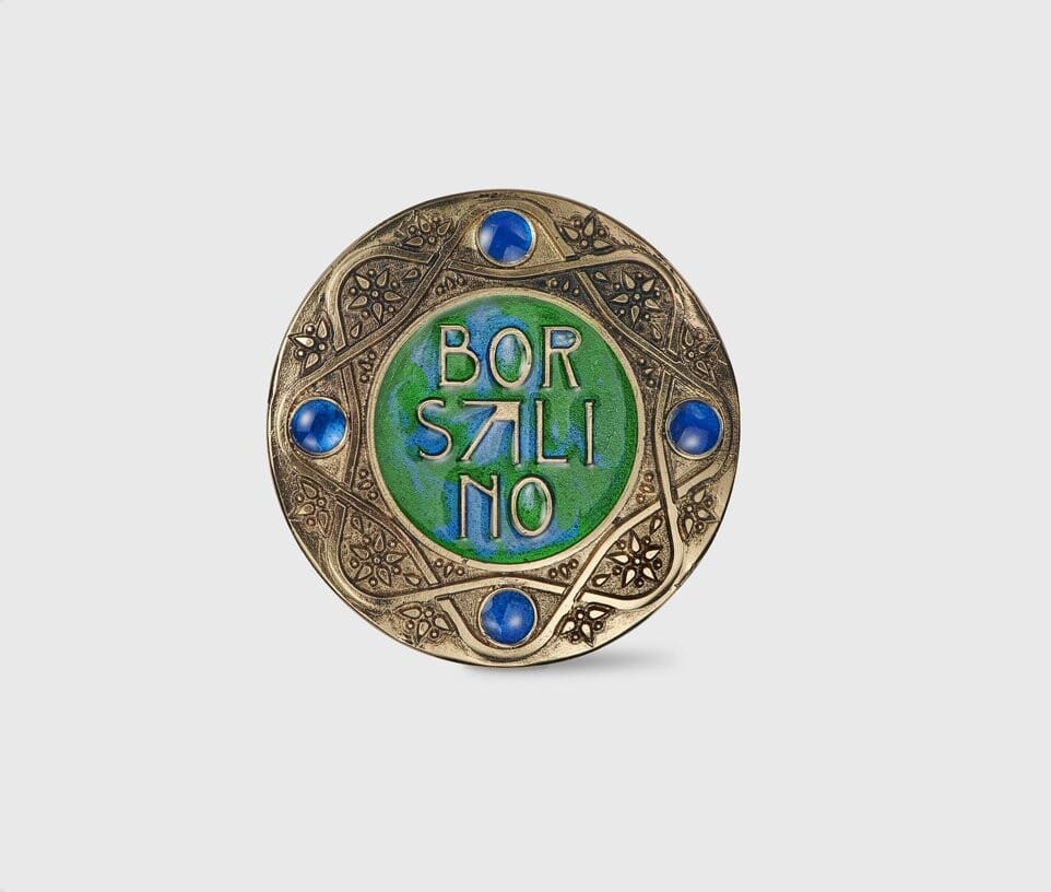 Brosa Borsalino aniversara, diametrul 5,5cm, bronz