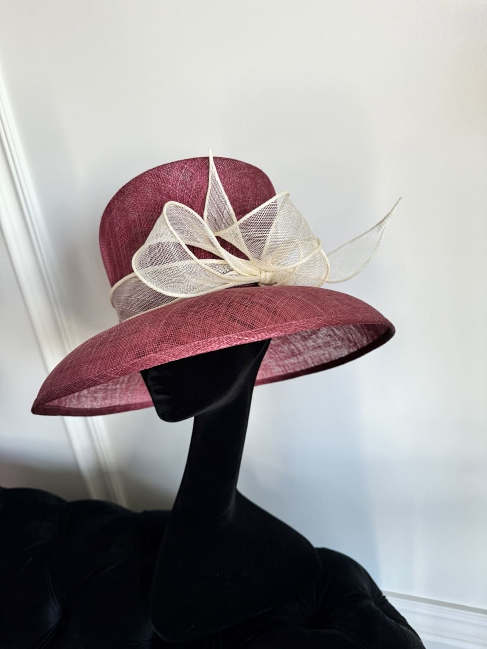 Palarie Odra sinamay burgundy