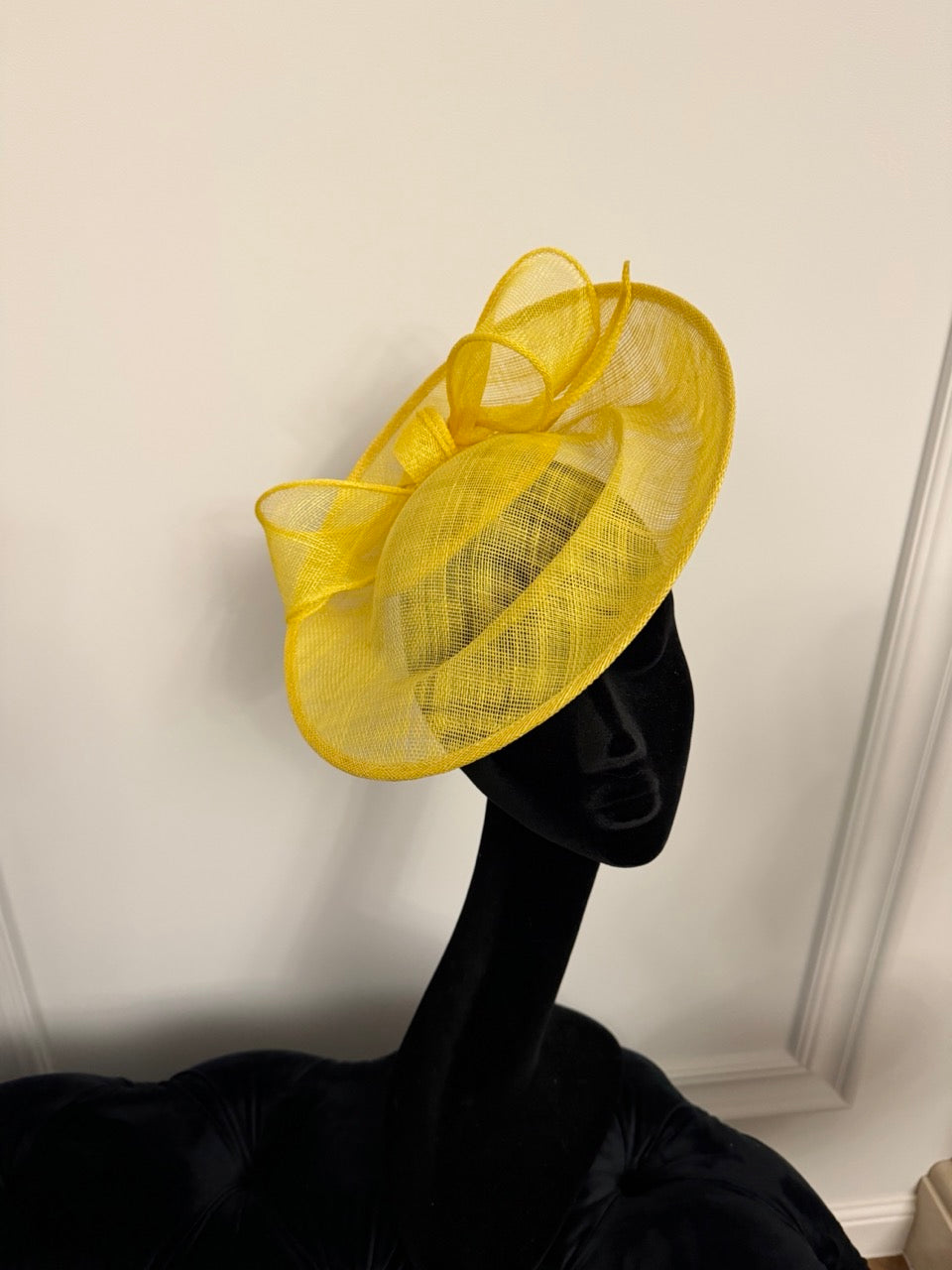 Fascinator Cindy, galben, sisal