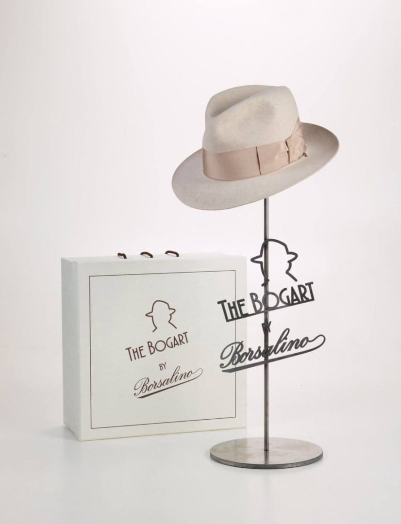 Palarie Borsalino Bogart, bej, bor mediu, fetru de iepure
