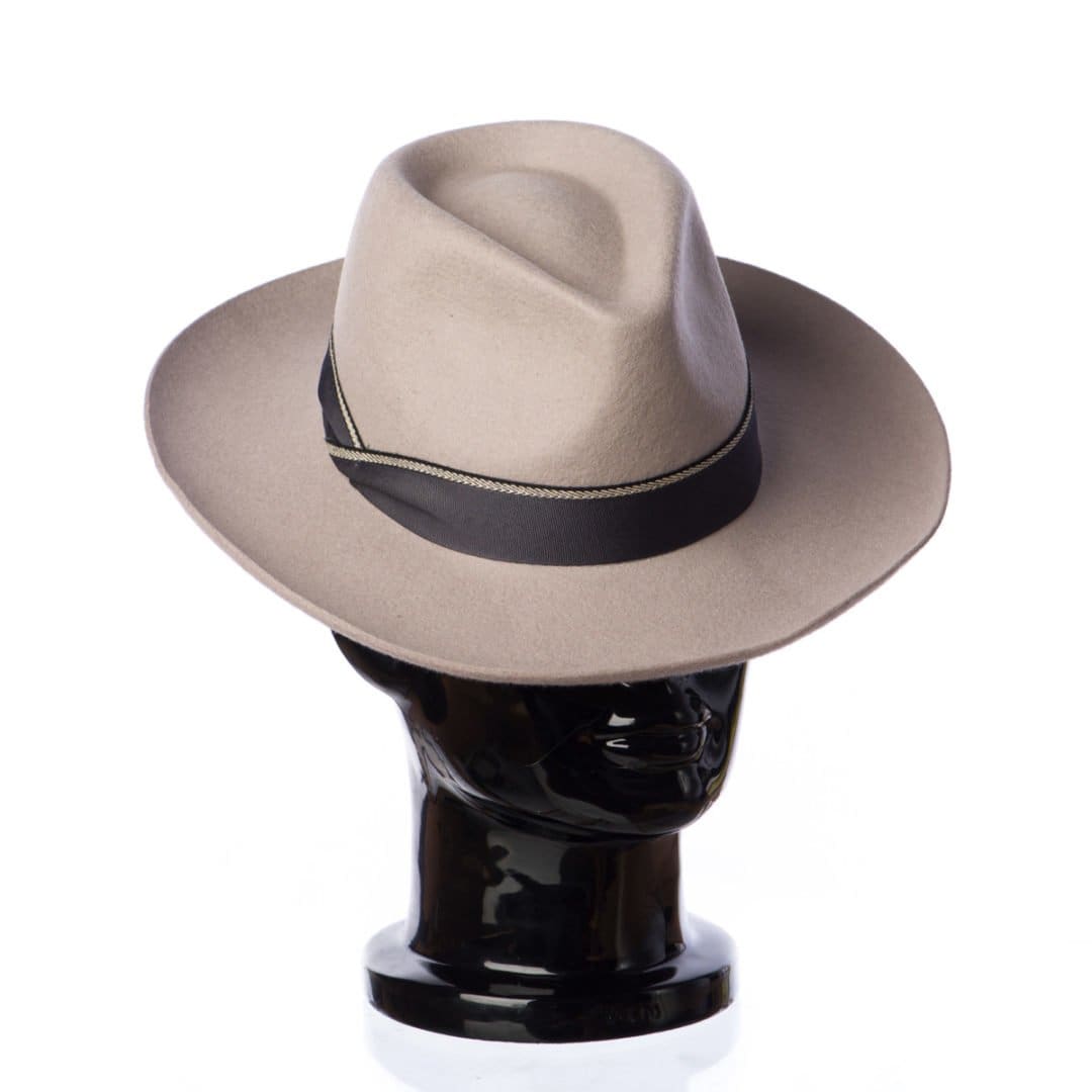 Palarie barbati Nick opal grey, gri, bor semi-rigid, fetru de lana