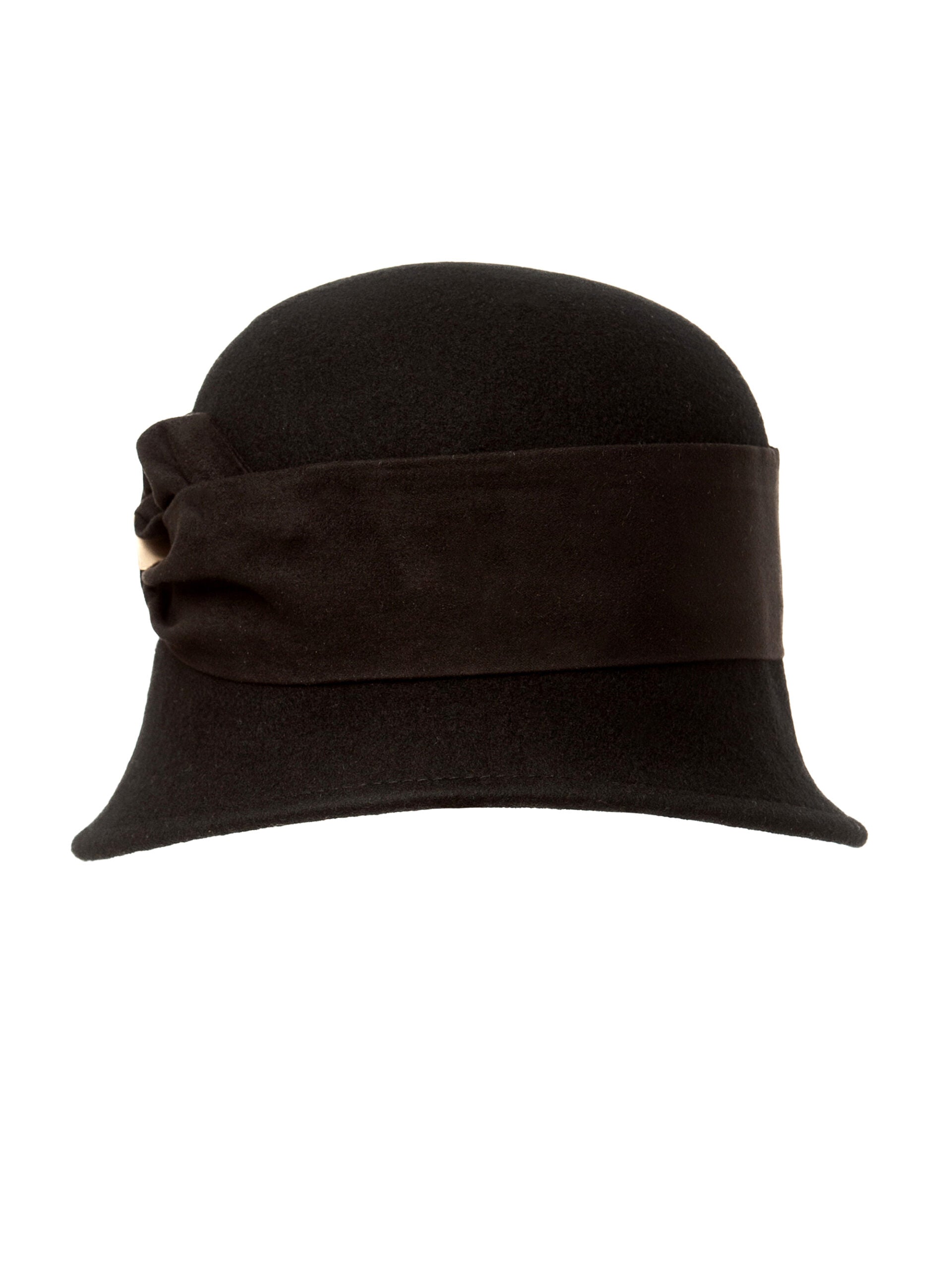 Palarie dama Jane nero/nero, negru, stil cloche, bor asimetric, fetru de lana
