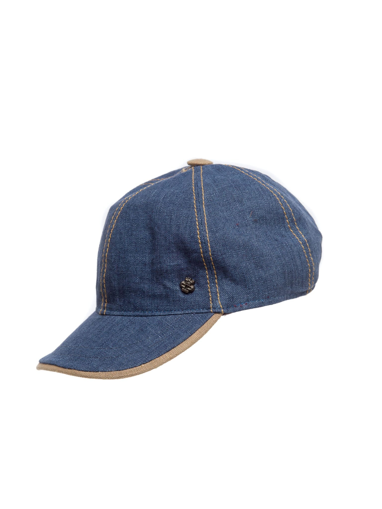 Sapca Baseball in blu/beige, albastra cu margine maro, in