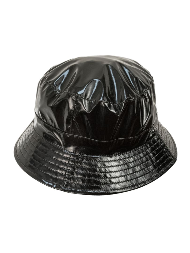 Palarie dama Bucket lucido nero , negru, moale, poliester