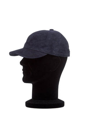 Sapca Baseball suede blu, albastru, piele naturala suede