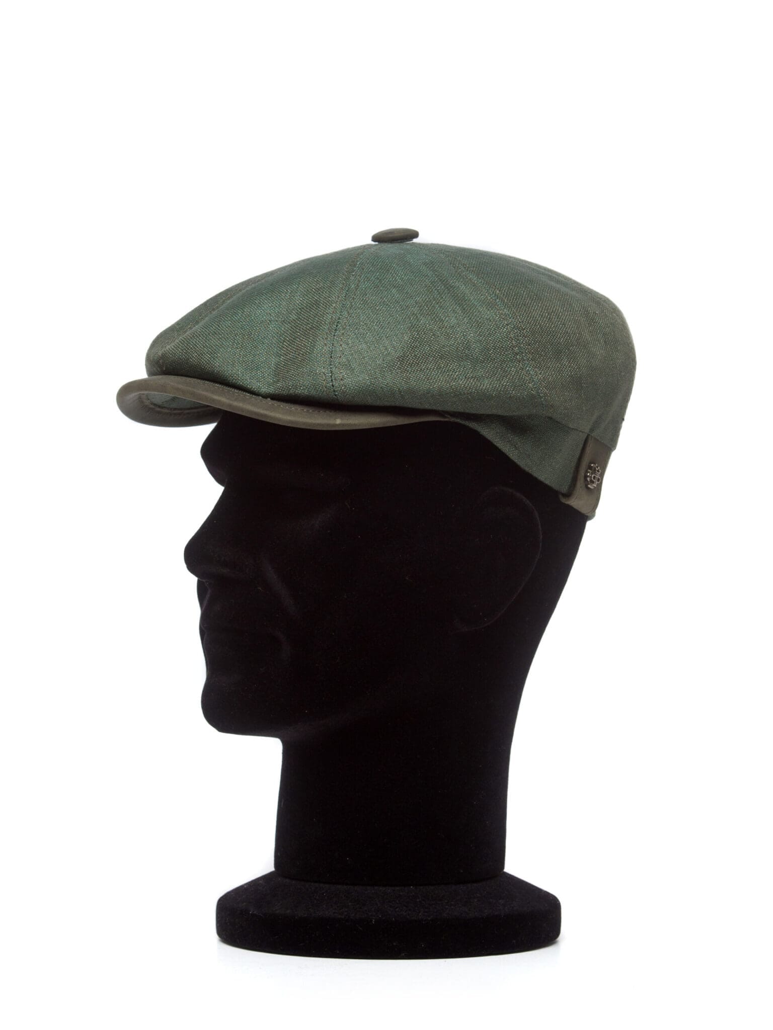 Sapca barbati Peaky in verde, verde, margine cozoroc din piele