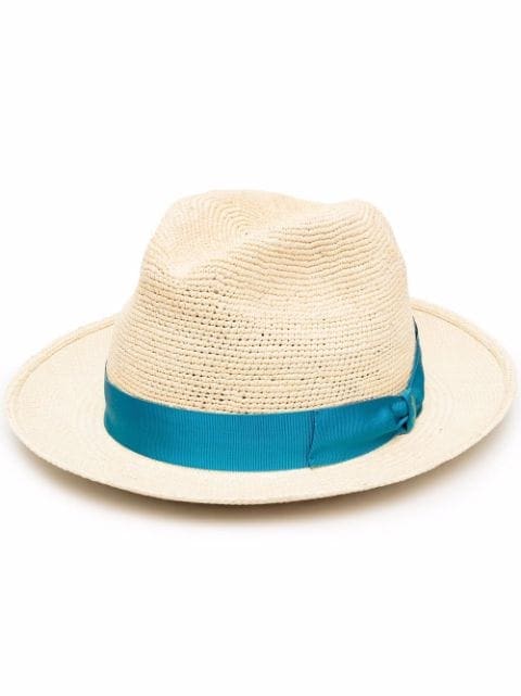 Borsalino Federico Panama Semicrochet azzuro, bor mediu, panama/crochet