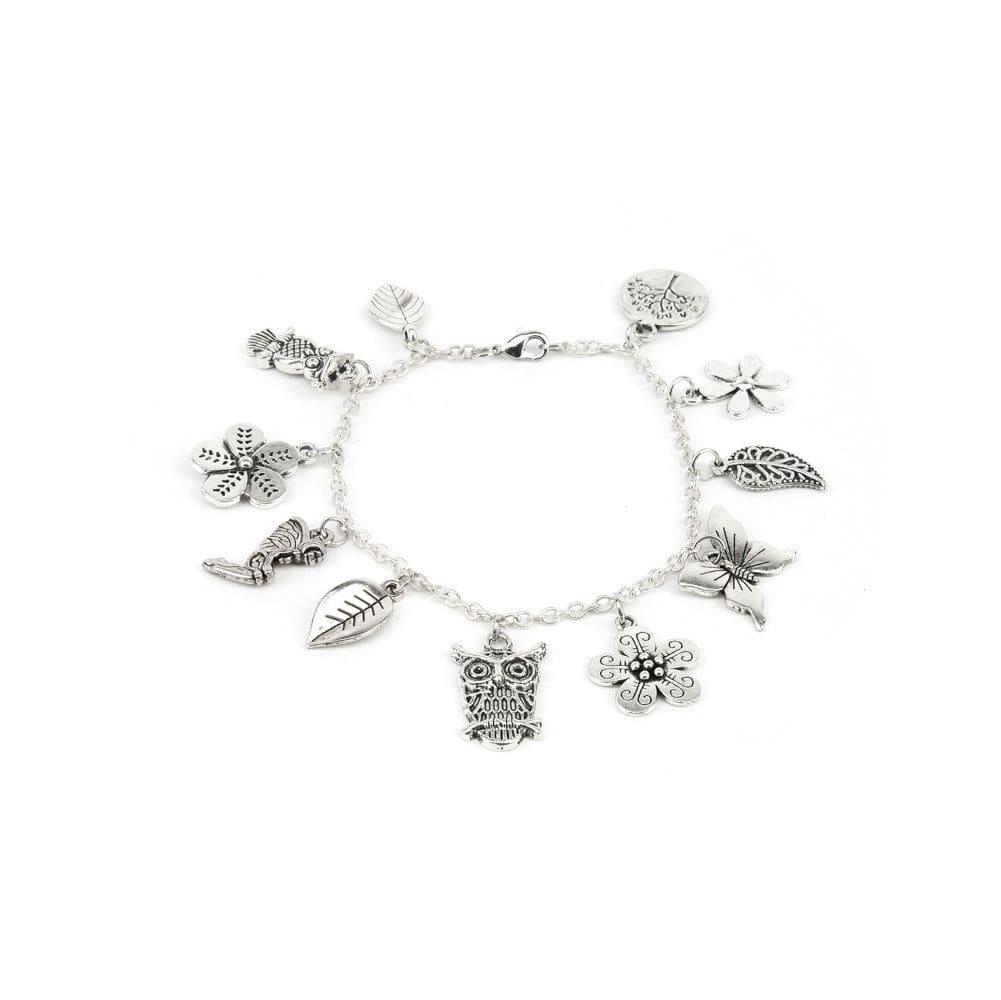 Bratara cu pandantive Bracciale Ciondoli Fiabe, argintie, nichel testat