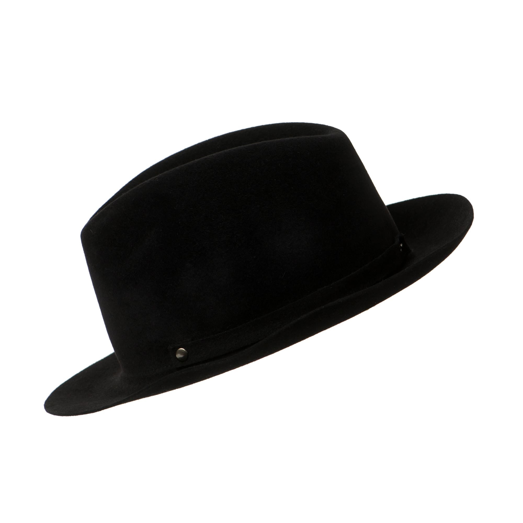 Palarie Trevi lapin nero, neagra, bor mic, velur de iepure