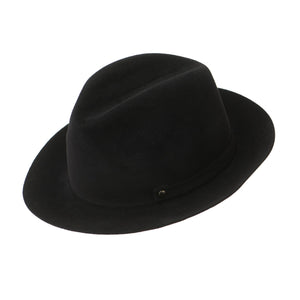 Palarie Trevi lapin nero, neagra, bor mic, velur de iepure