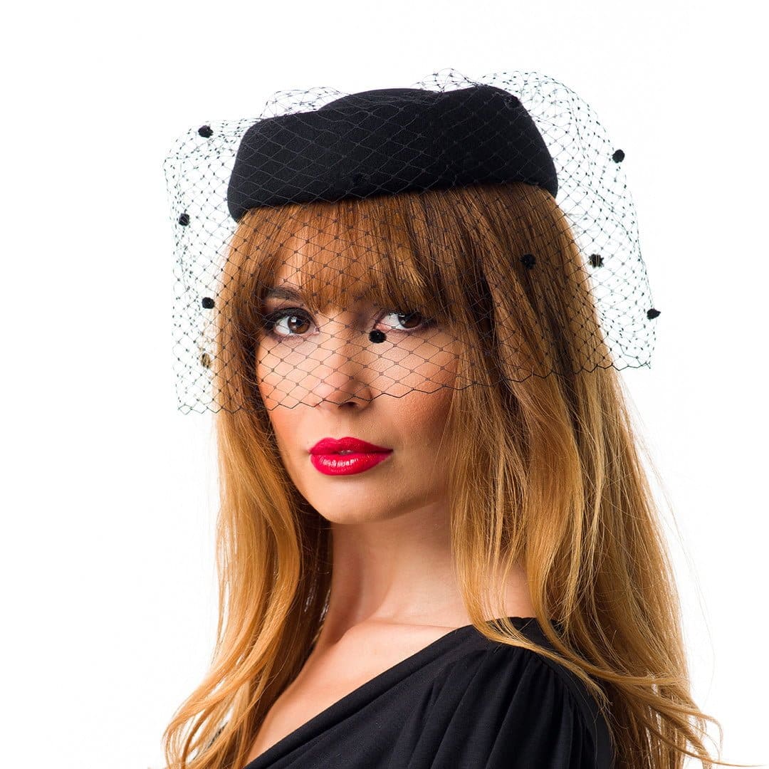 Toca Moss voaleta nero, neagra, fetru de lana