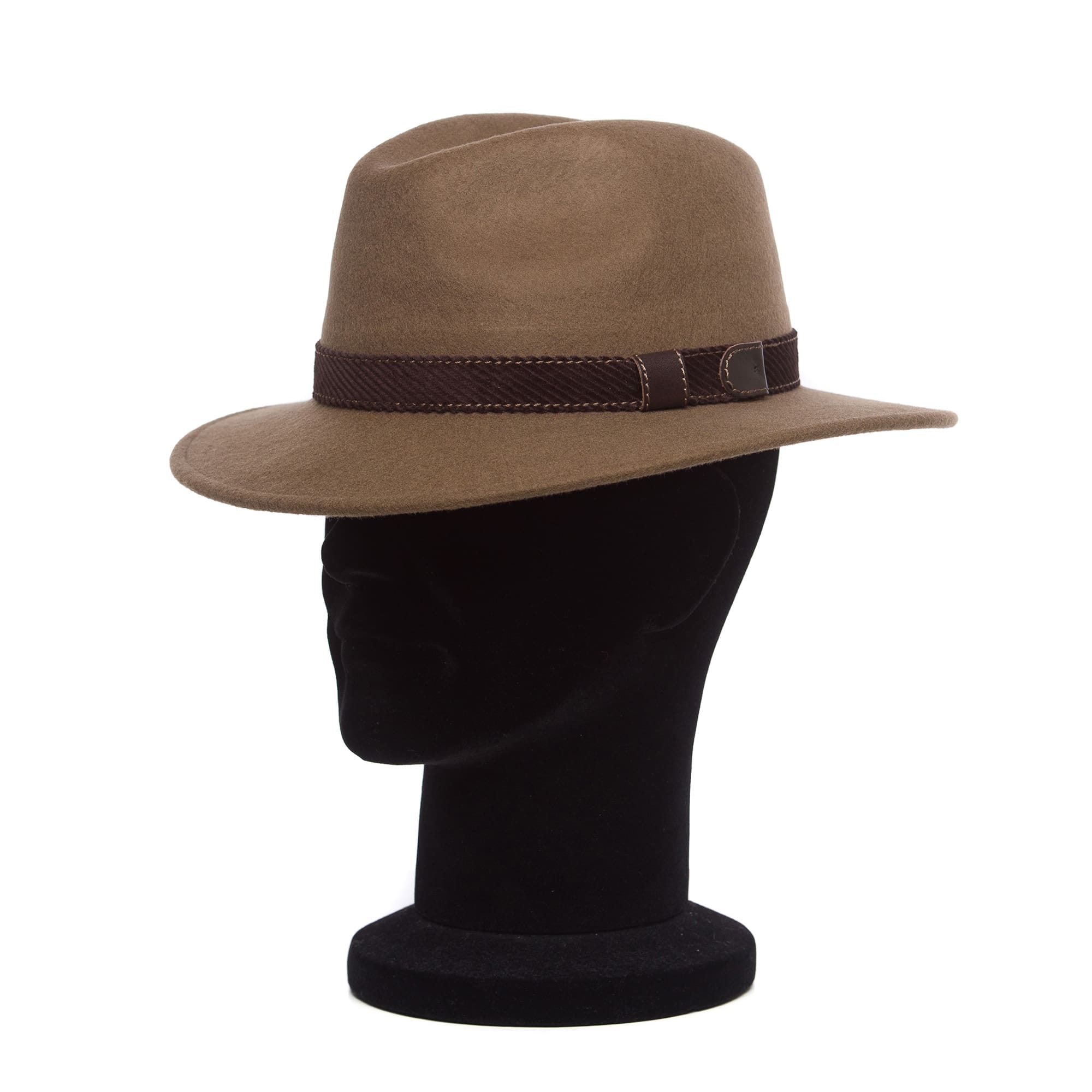 Palarie barbati Banfi beige, maro-crem, bor mediu, fetru de lana