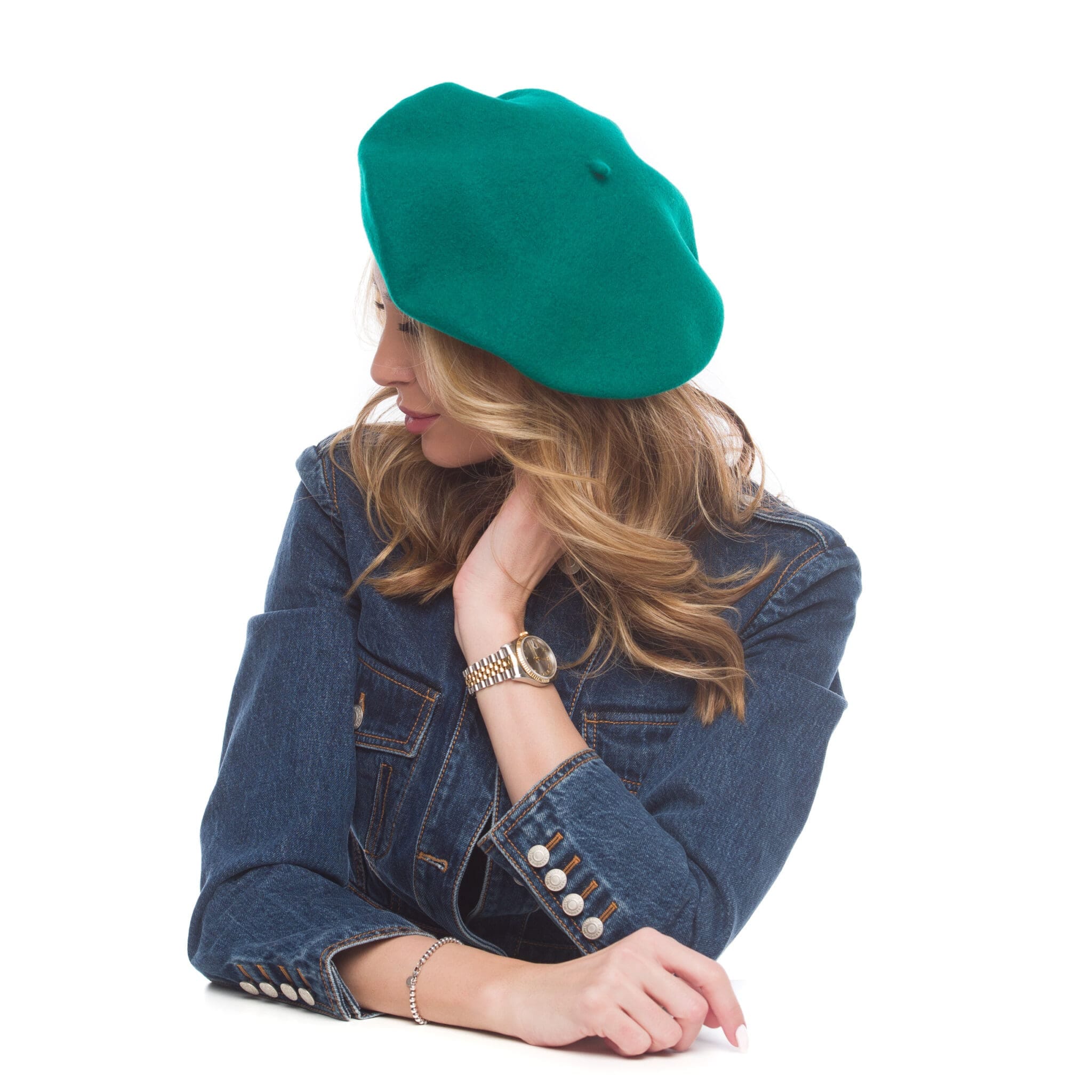 Basca dama Francese verde, lana