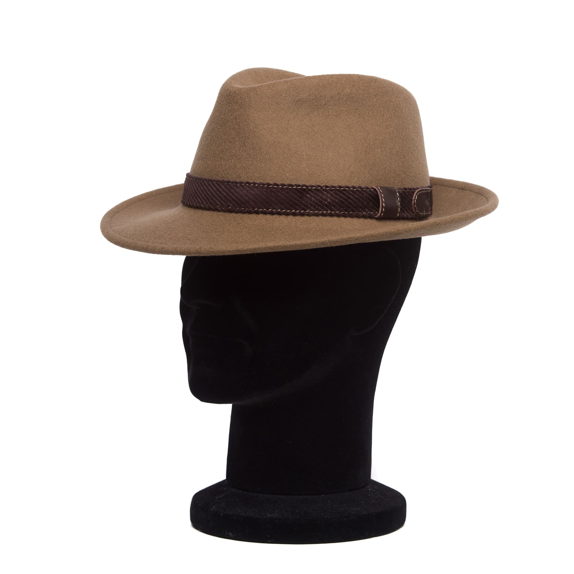 Palarie barbati New York fetru beige, maro-crem, fetru de lana