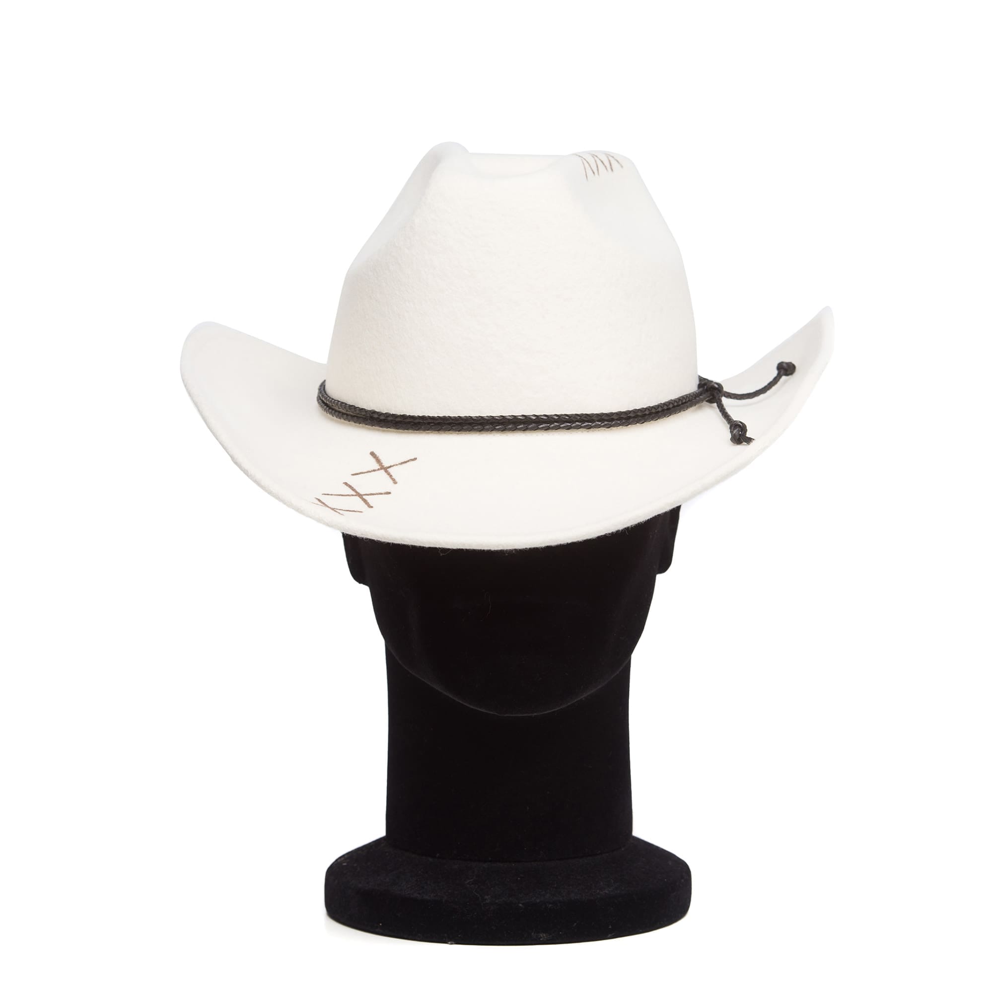 Palarie barbati Cowboy bianco, alba, fetru de lana