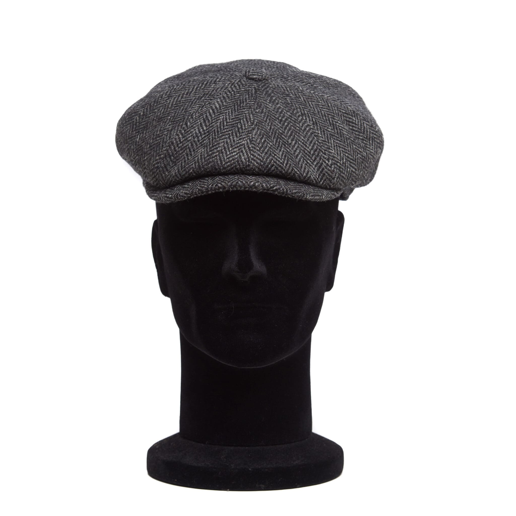 Sapca barbati, Peaky gri spigatto, gri/negru, textura fina, lana cu casmir