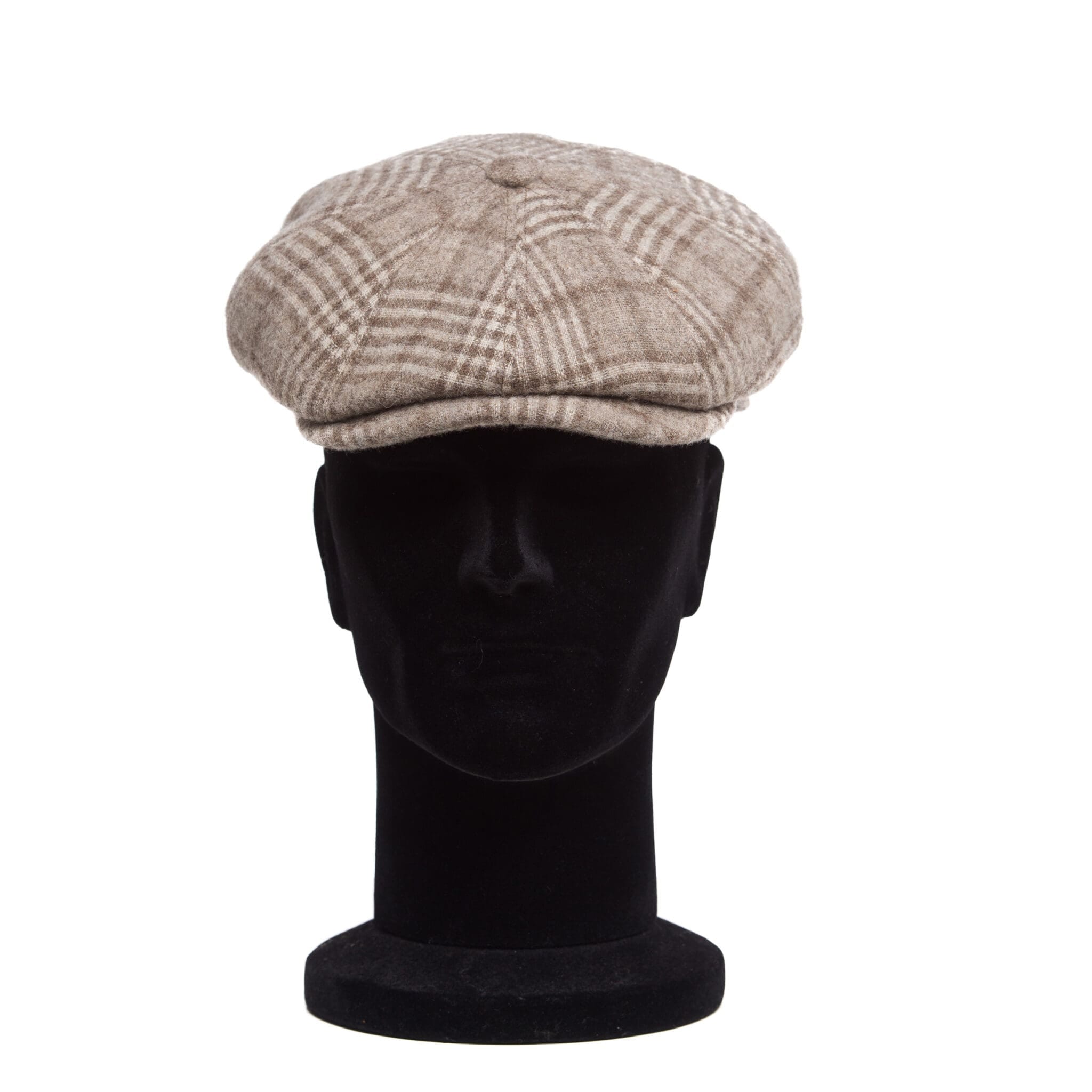 Sapca barbati, Peaky moro reverse, maro-crem, textura fina, lana cu casmir