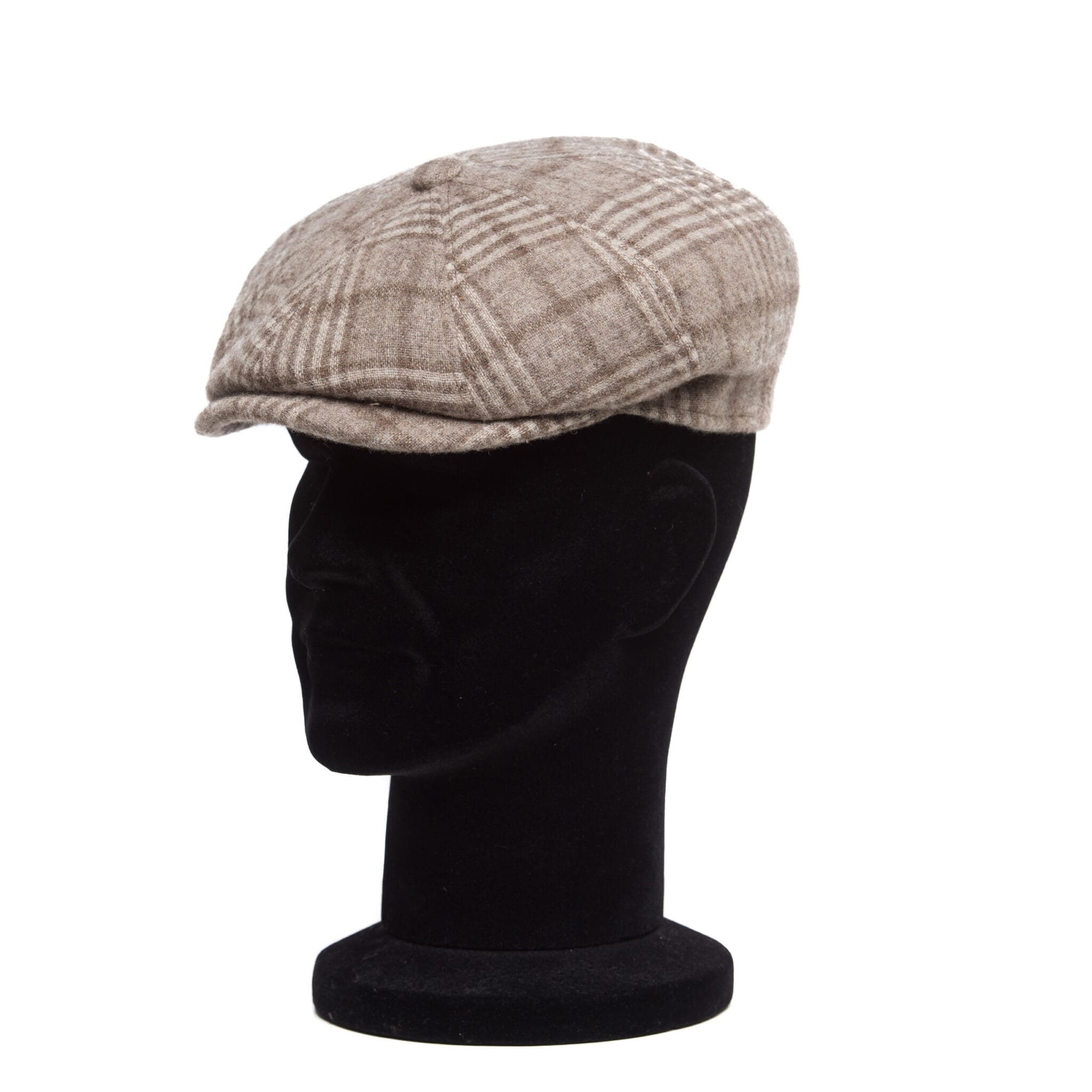 Sapca barbati, Peaky moro reverse, maro-crem, textura fina, lana cu casmir