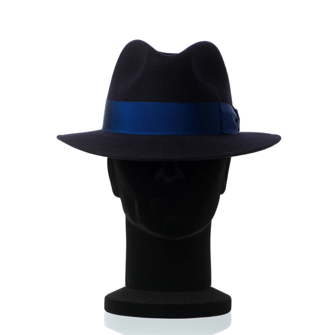 Palarie barbati Mojo blu, albastra, bor mediu, fetru de lana