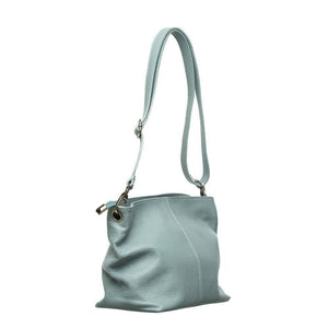 Geanta Anira, mica, baby blue, albastra, piele naturala, foarte moale