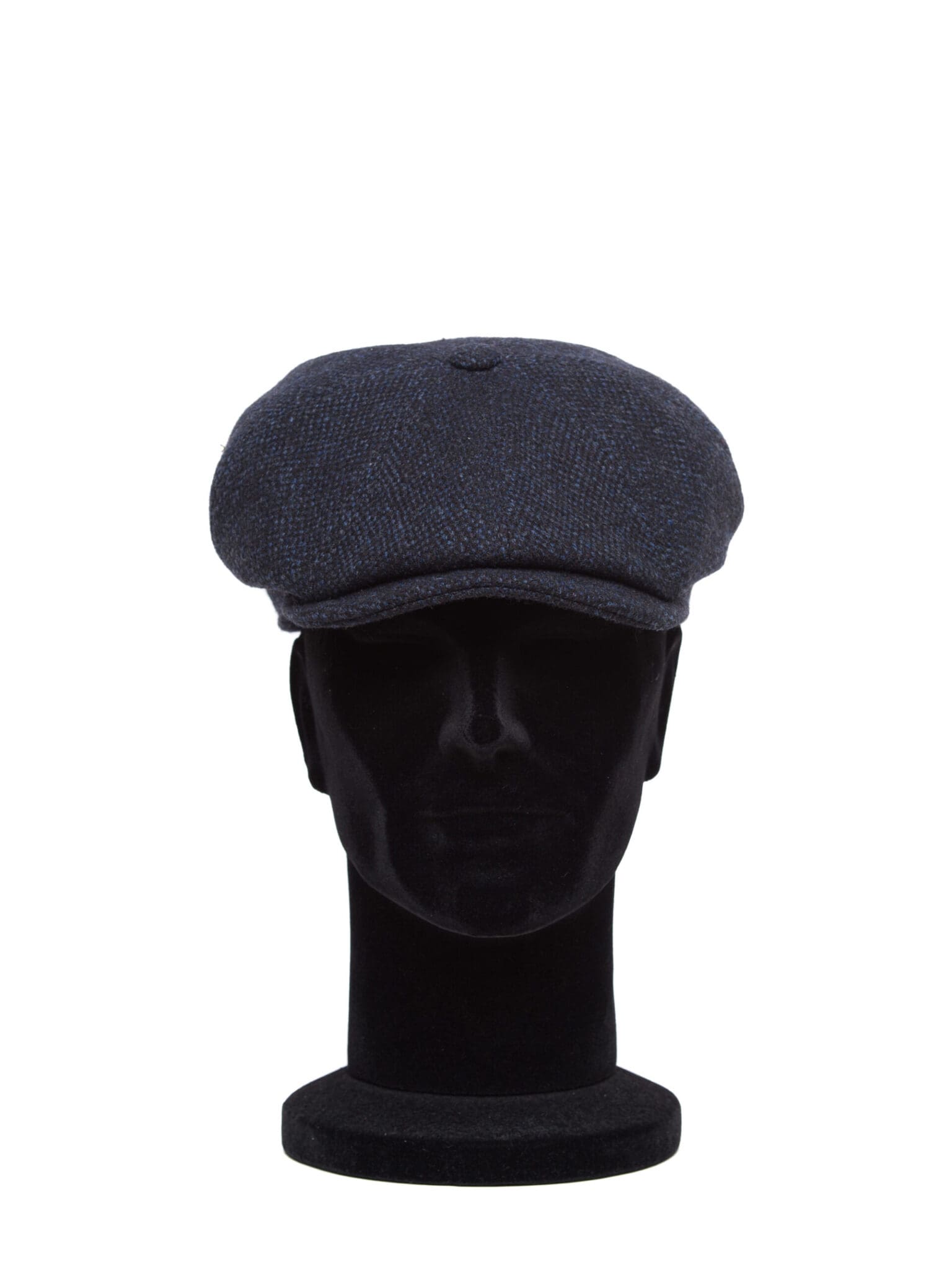 Sapca barbati, Peaky blu punctado, albastru/negru, textura fina, lana cu casmir